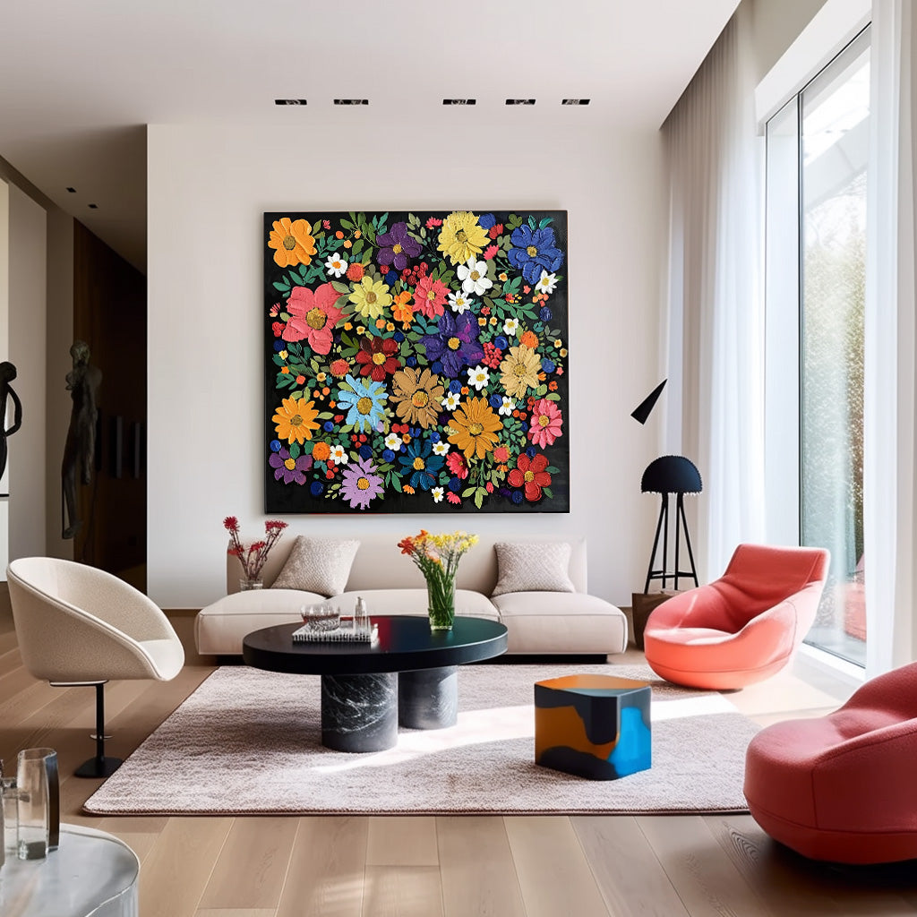 Wall Art Flower Cheerful Vibrant Botanical