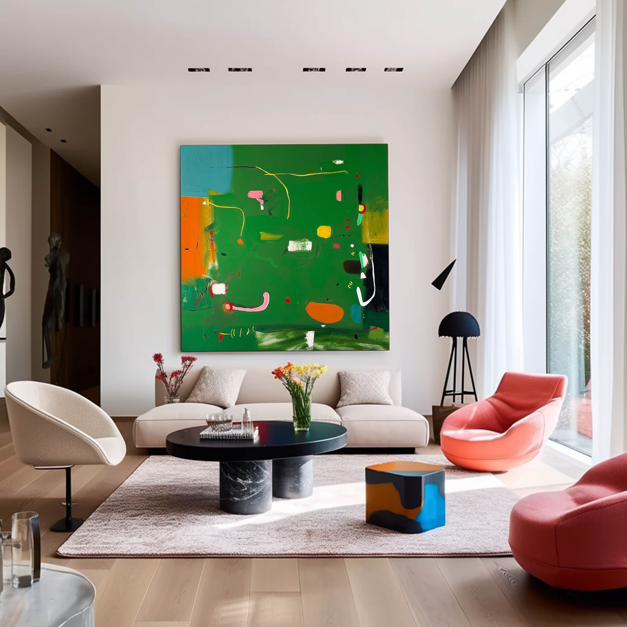 Wall Art Vibrant Green Abstract Lively