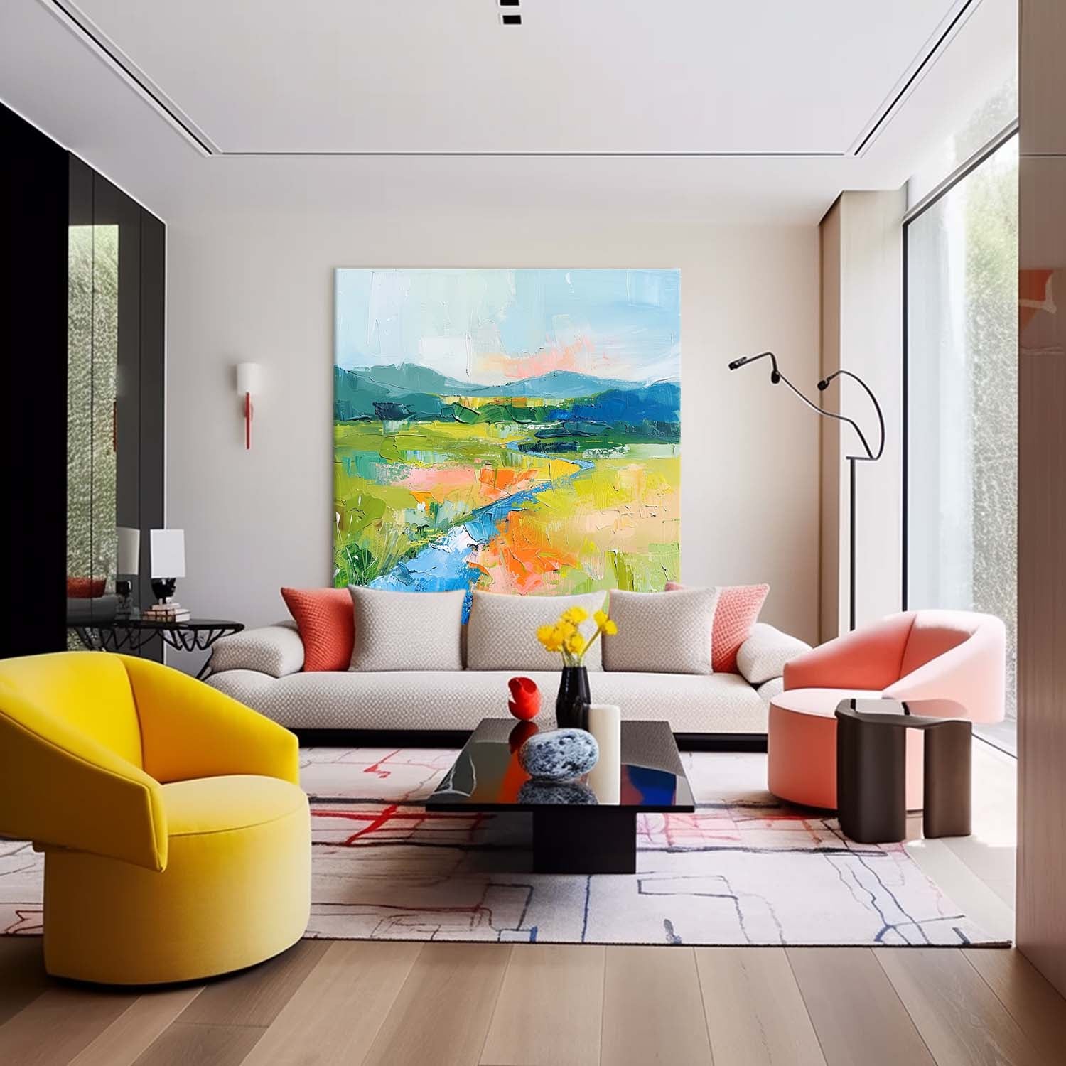 Wall Art Abstract Artistic Dopamine Mountain River