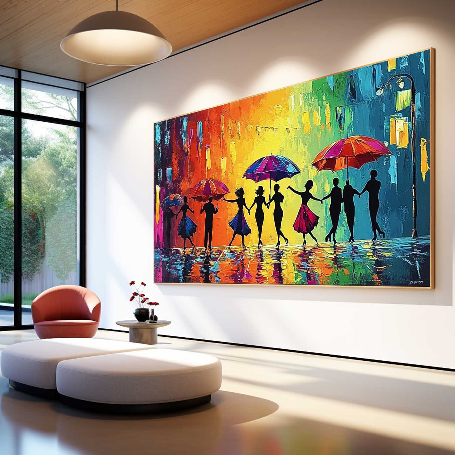 Wall Art People Joyful Energetic Rainy