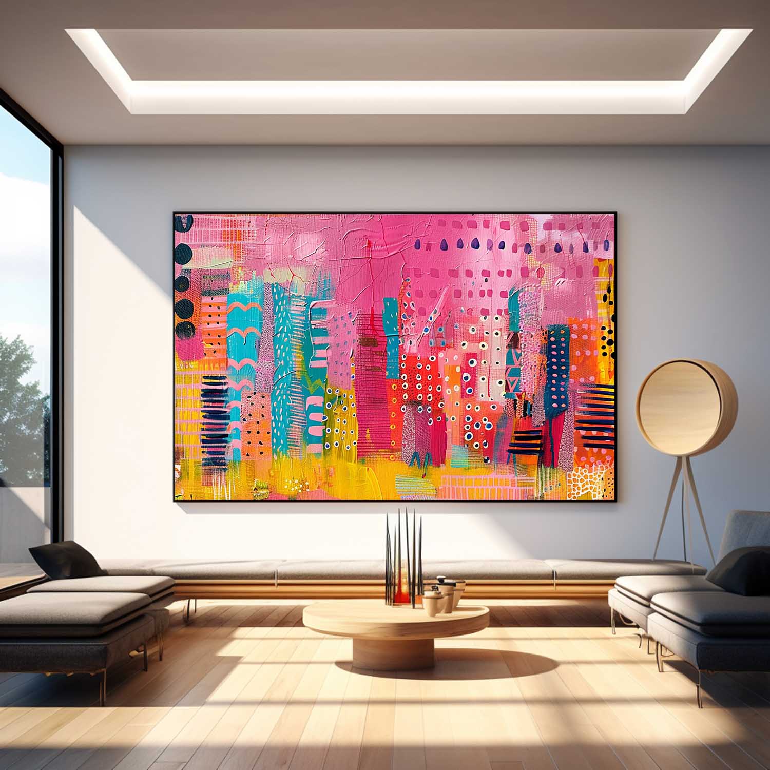 Wall Art Abstract Bohemian Mixed Media