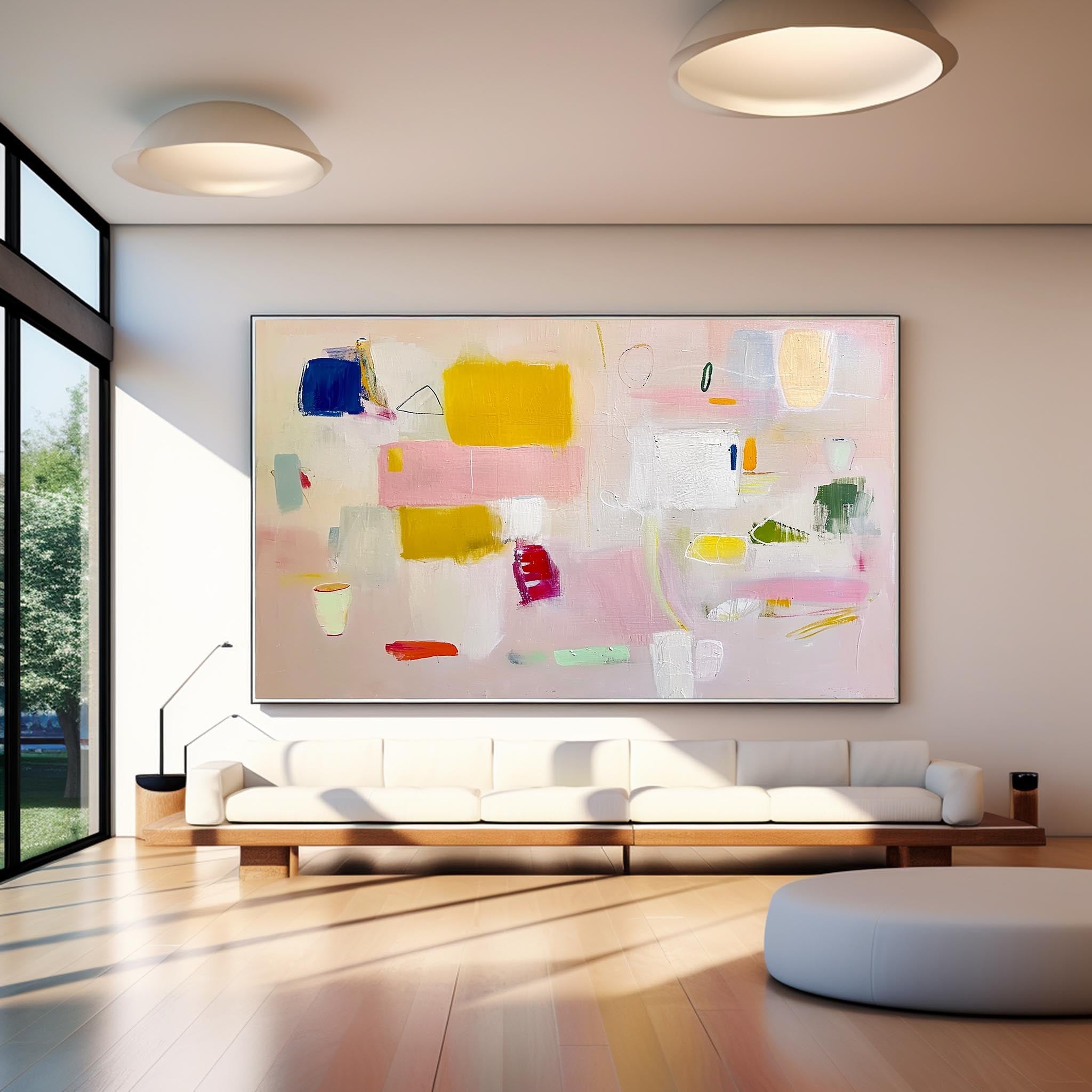 Wall Art Soft Pastel Abstract Impasto Serene