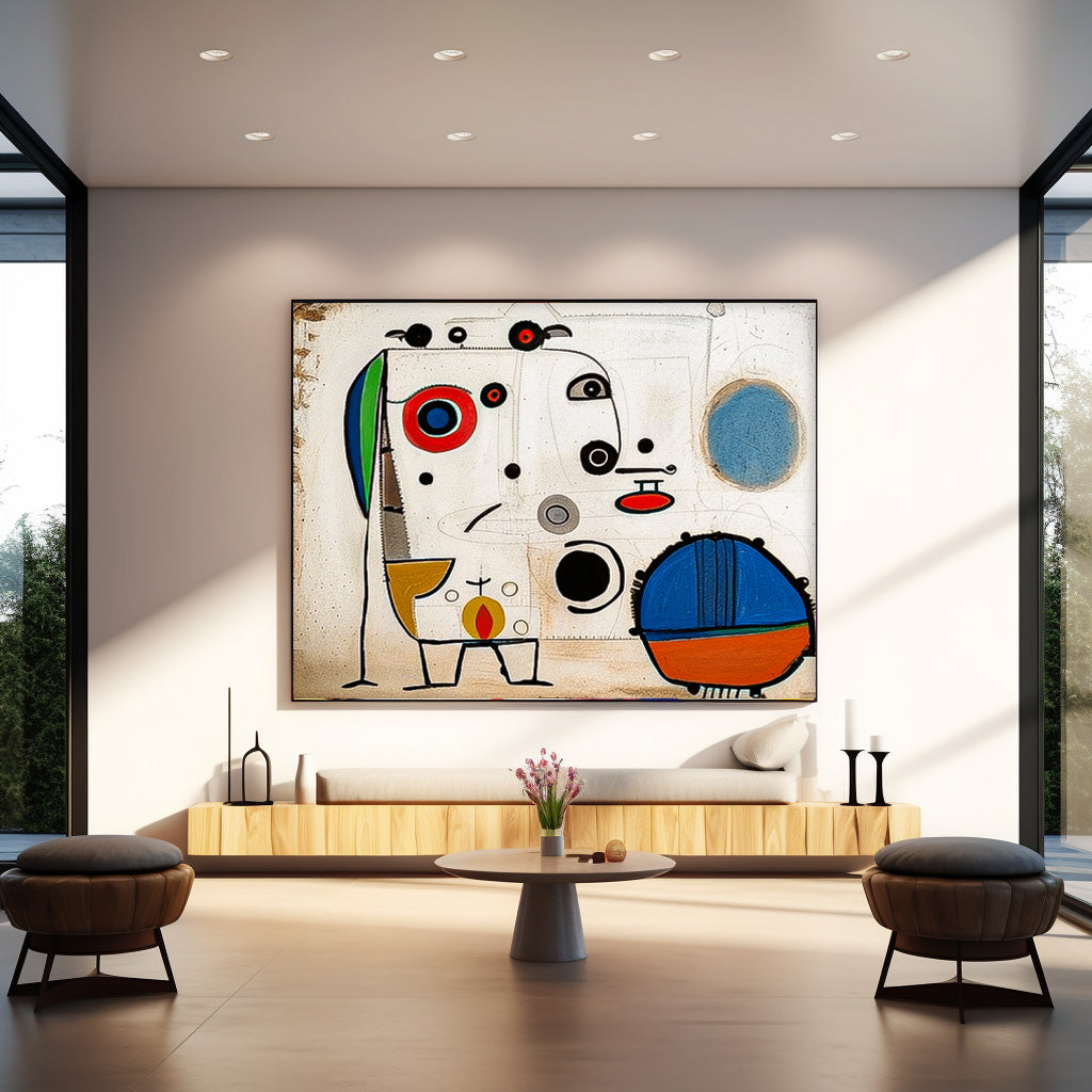 Joan Miró Style Surrealist Abstract Painting