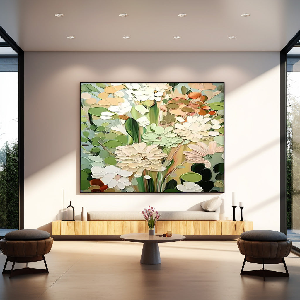 Wall Art Impasto Soft Tone Wild Floral
