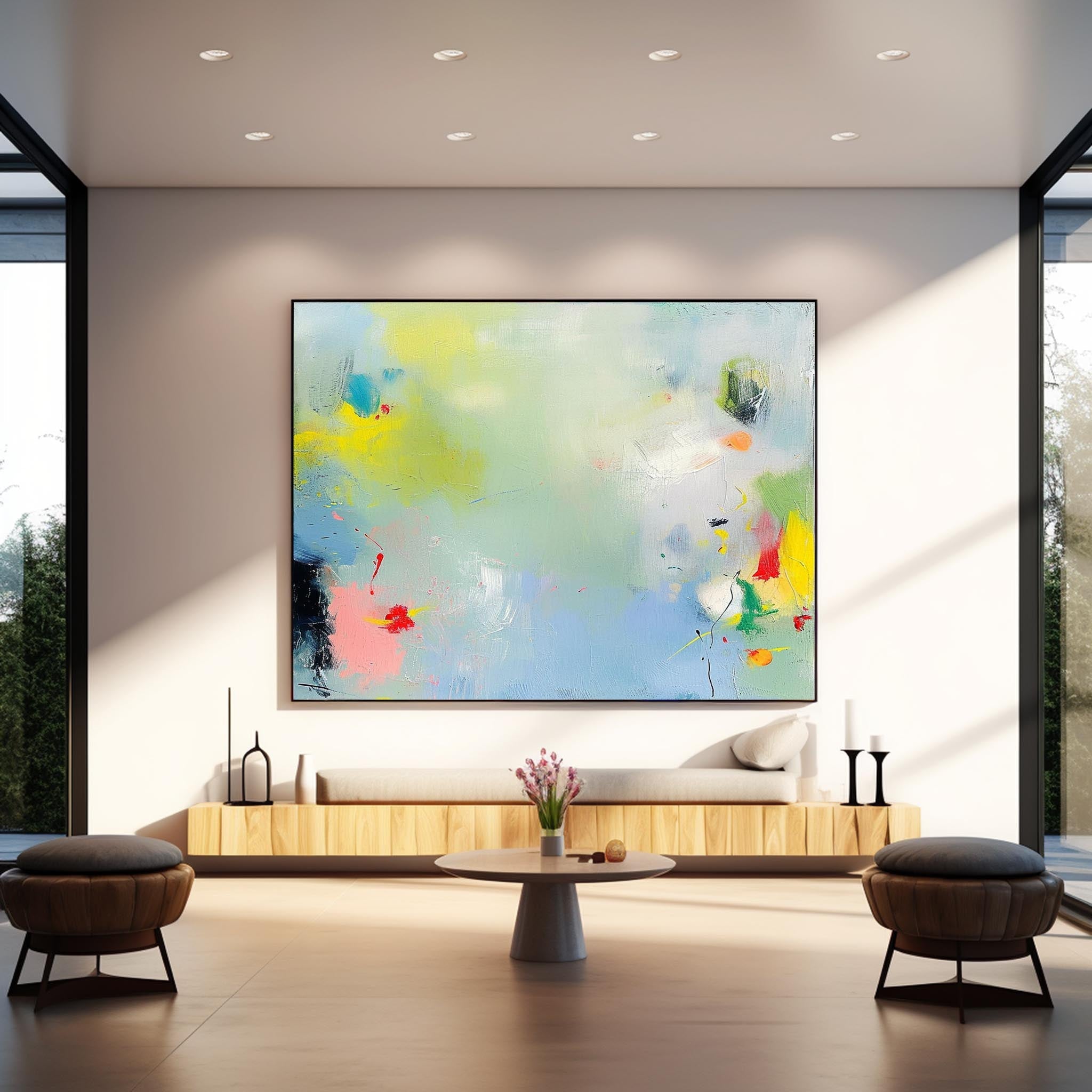 Wall Art Abstract Serene Calm Fresh Tone Decor