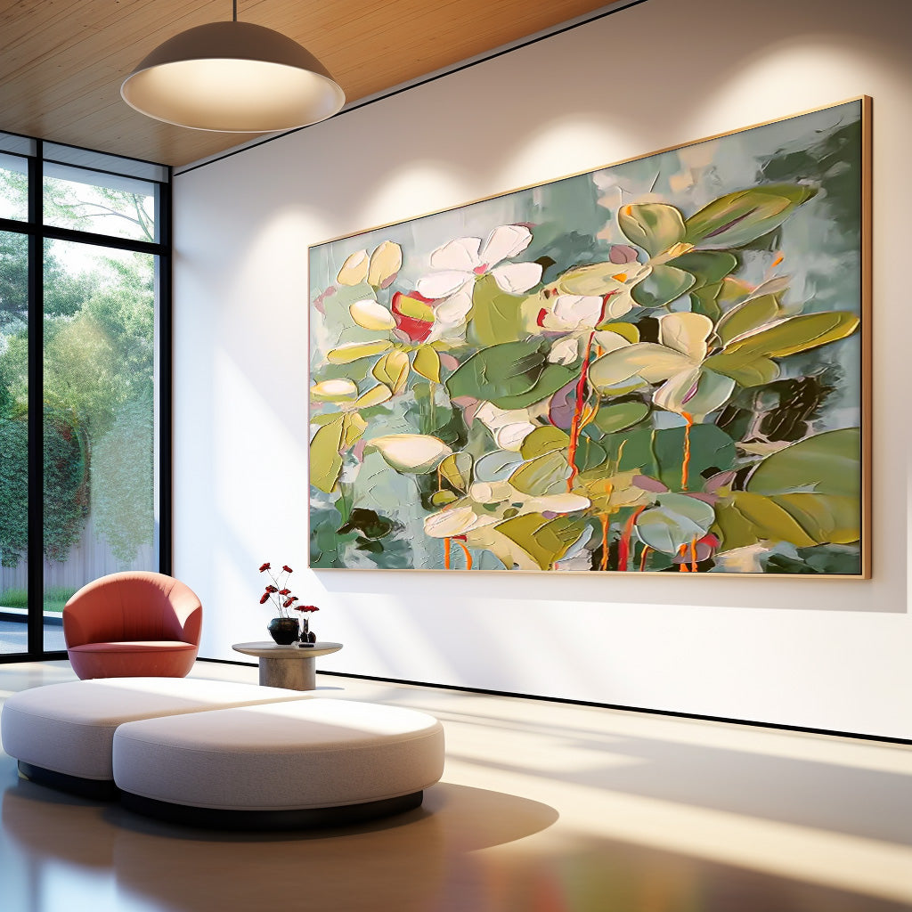 Wall Art Impasto Flower Expressionist Layer Oriental
