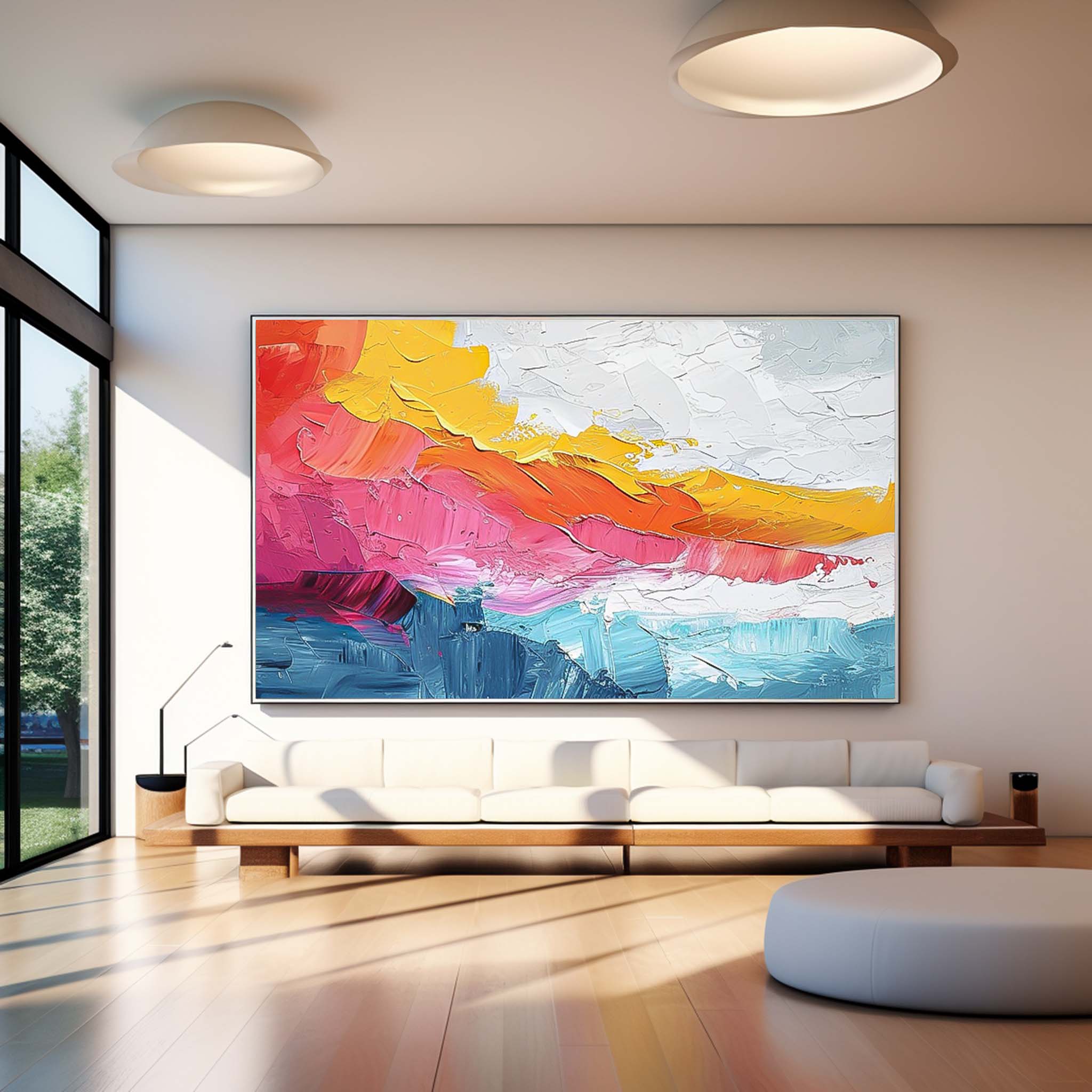 Vibrant Thick Textured Abstract Canvas Wall Art