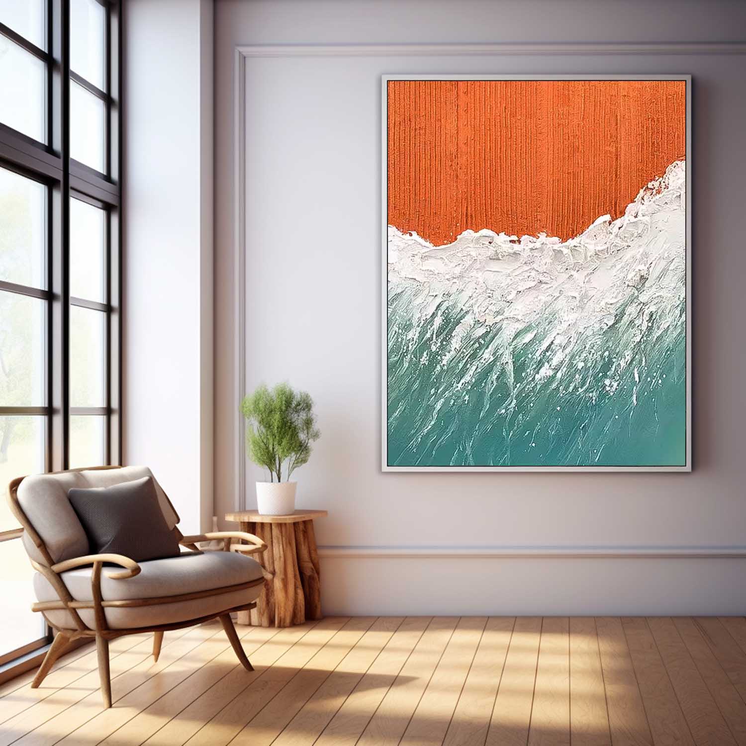 Wall Art Energetic Beach & Ocean Painterly Scene