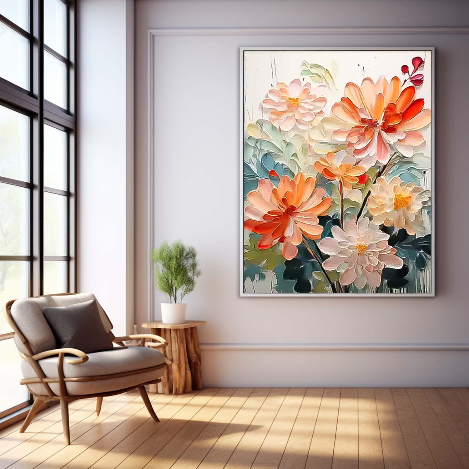 Wall Art Dahlia Flower Still Life Vibrant