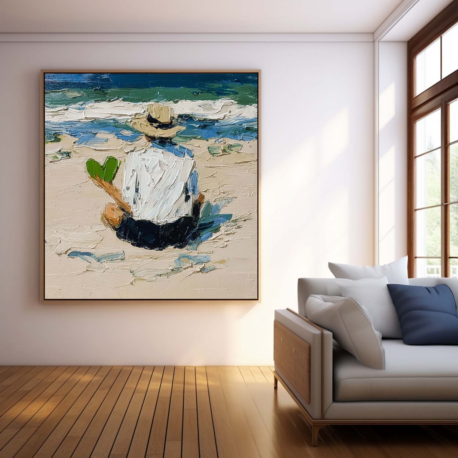 Wall Art Minimalist Impressionist Beach Figure