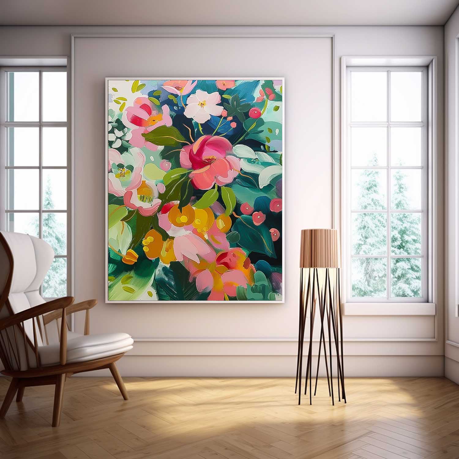 Wall Art Vibrant Flower Abstract Modern Elegant