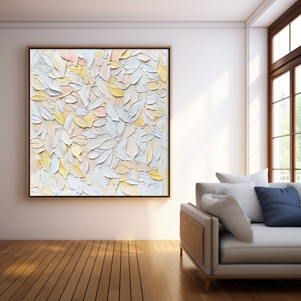 Wall Art Soft Pastel Floral Atmosphere Relief