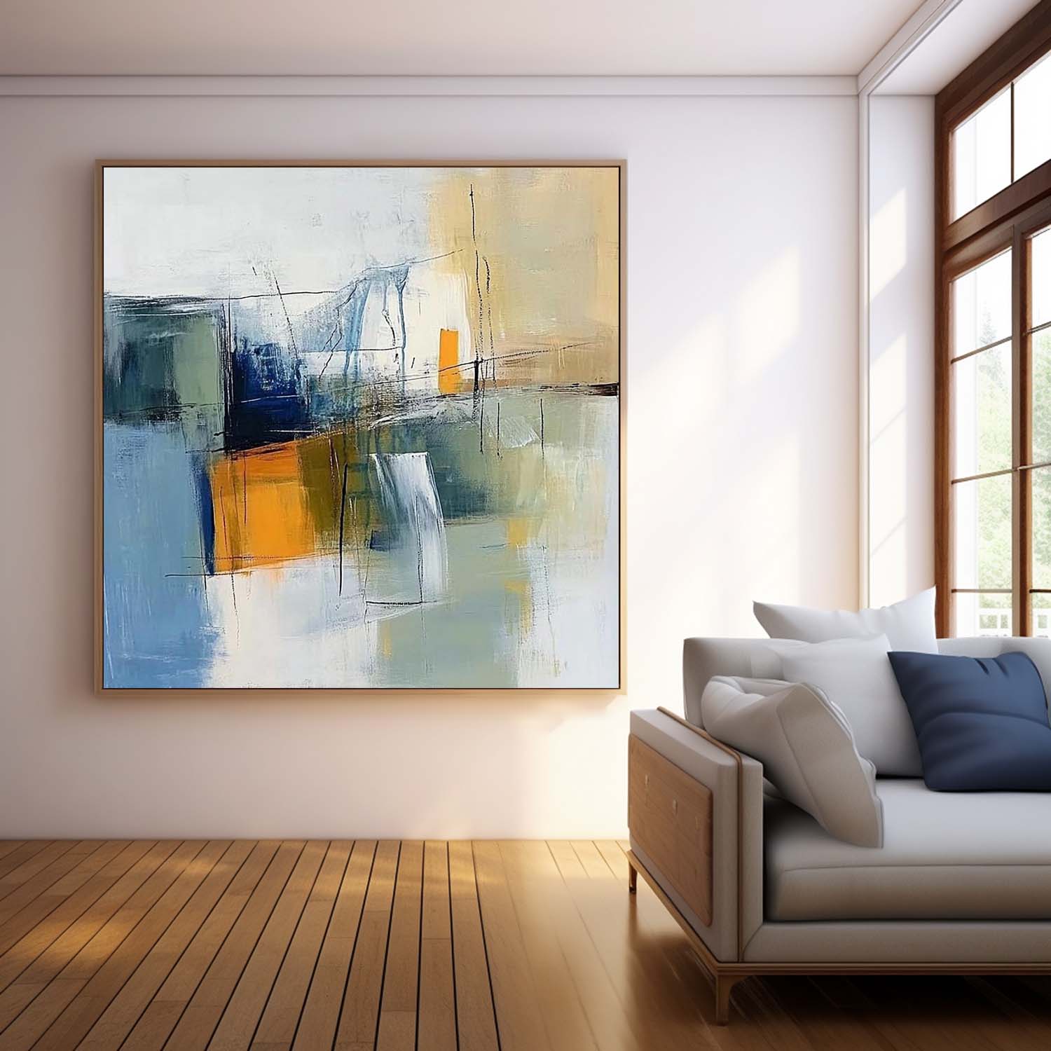 Wall Art Abstract Color Block Calm Serene