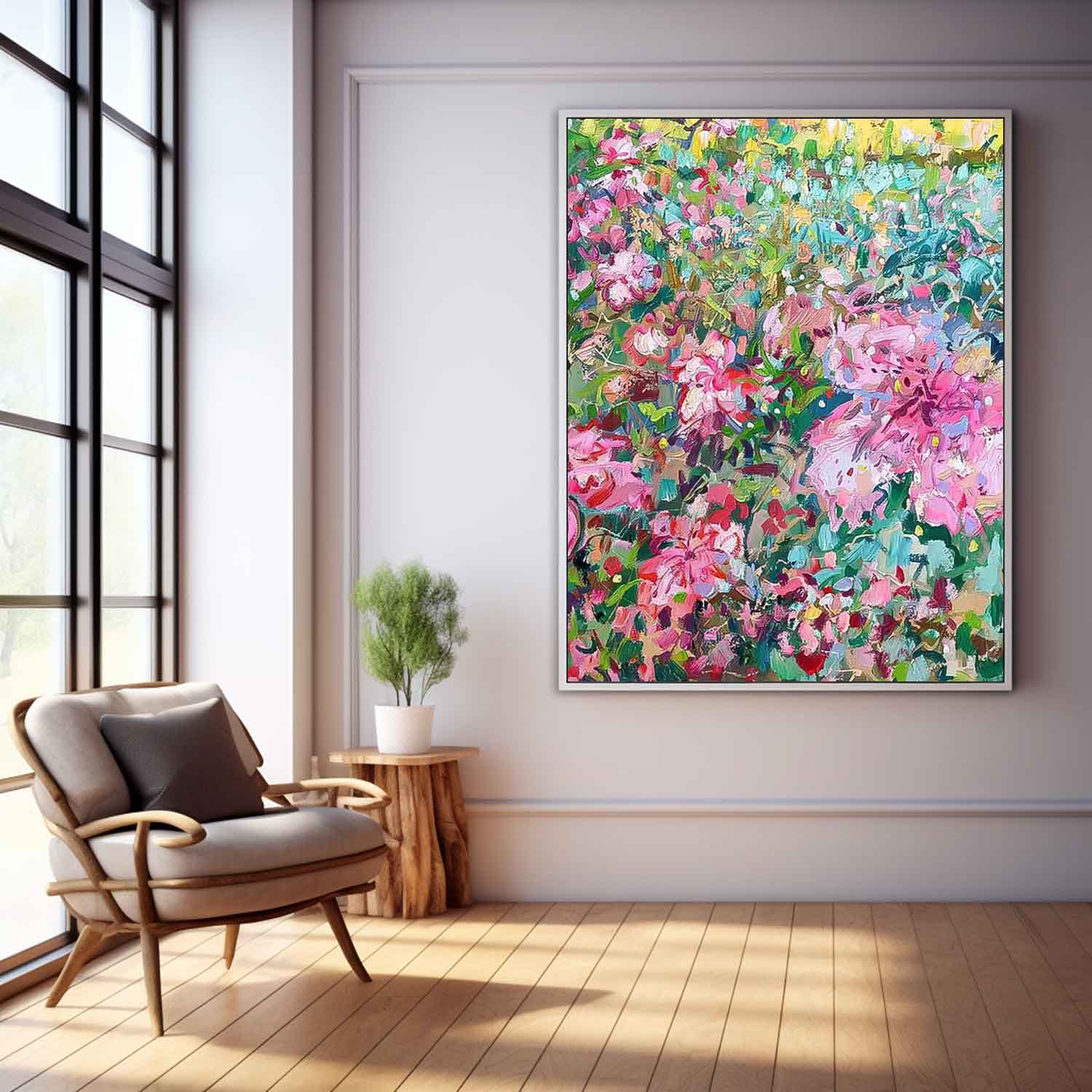 Wall Art Vibrant Flower Impressionist Field Painterly