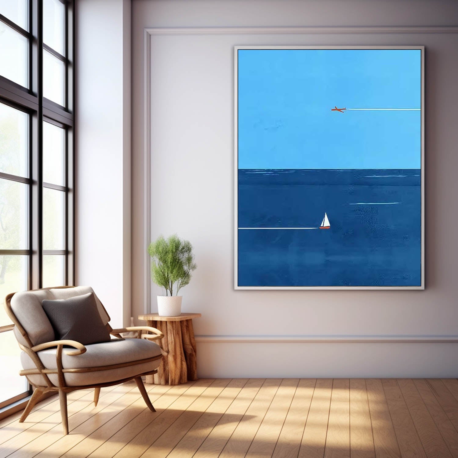 Wall Art Aerial View Minimalist Serene Solitary
