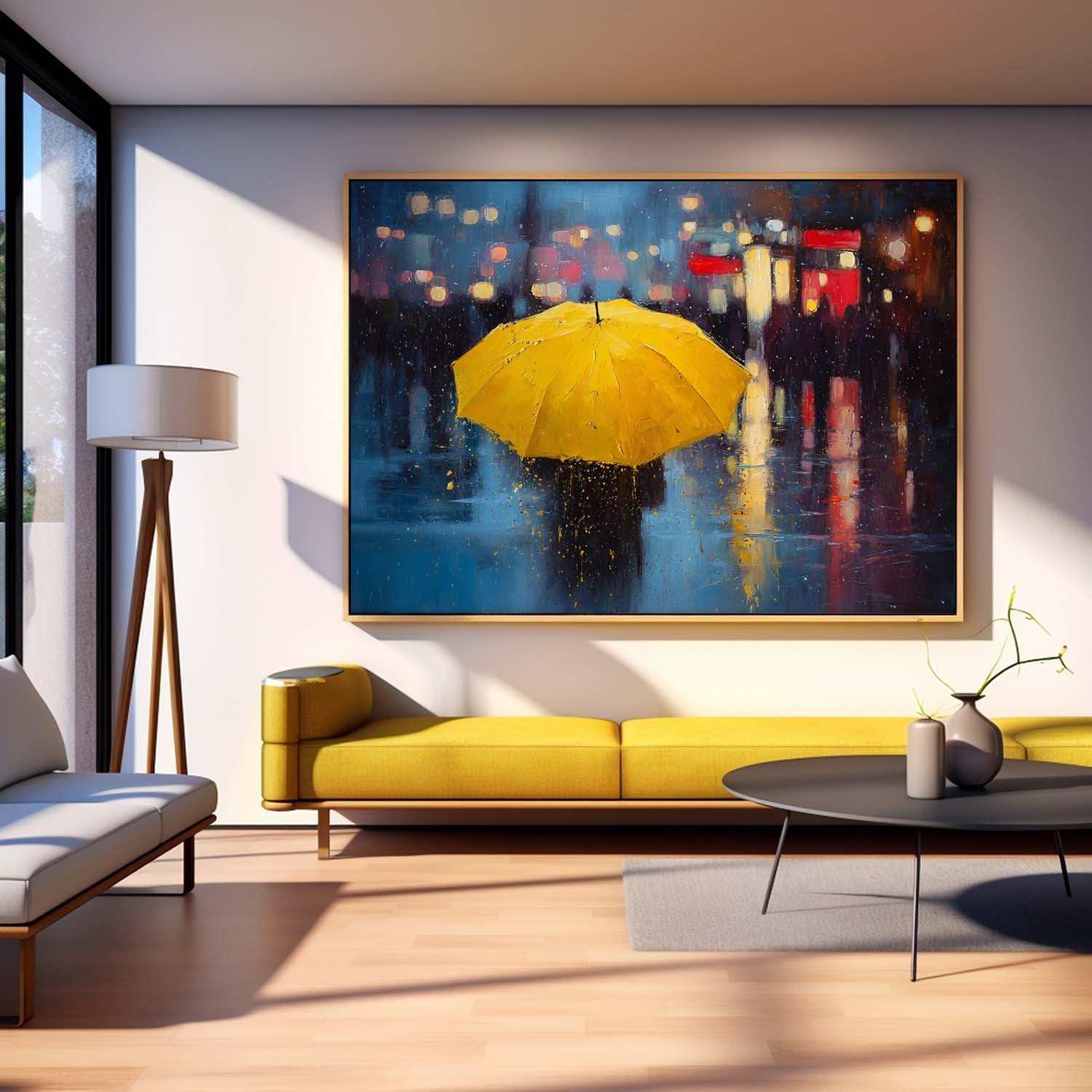 Wall Art People Neo-Impressionist Rainy Cityscape