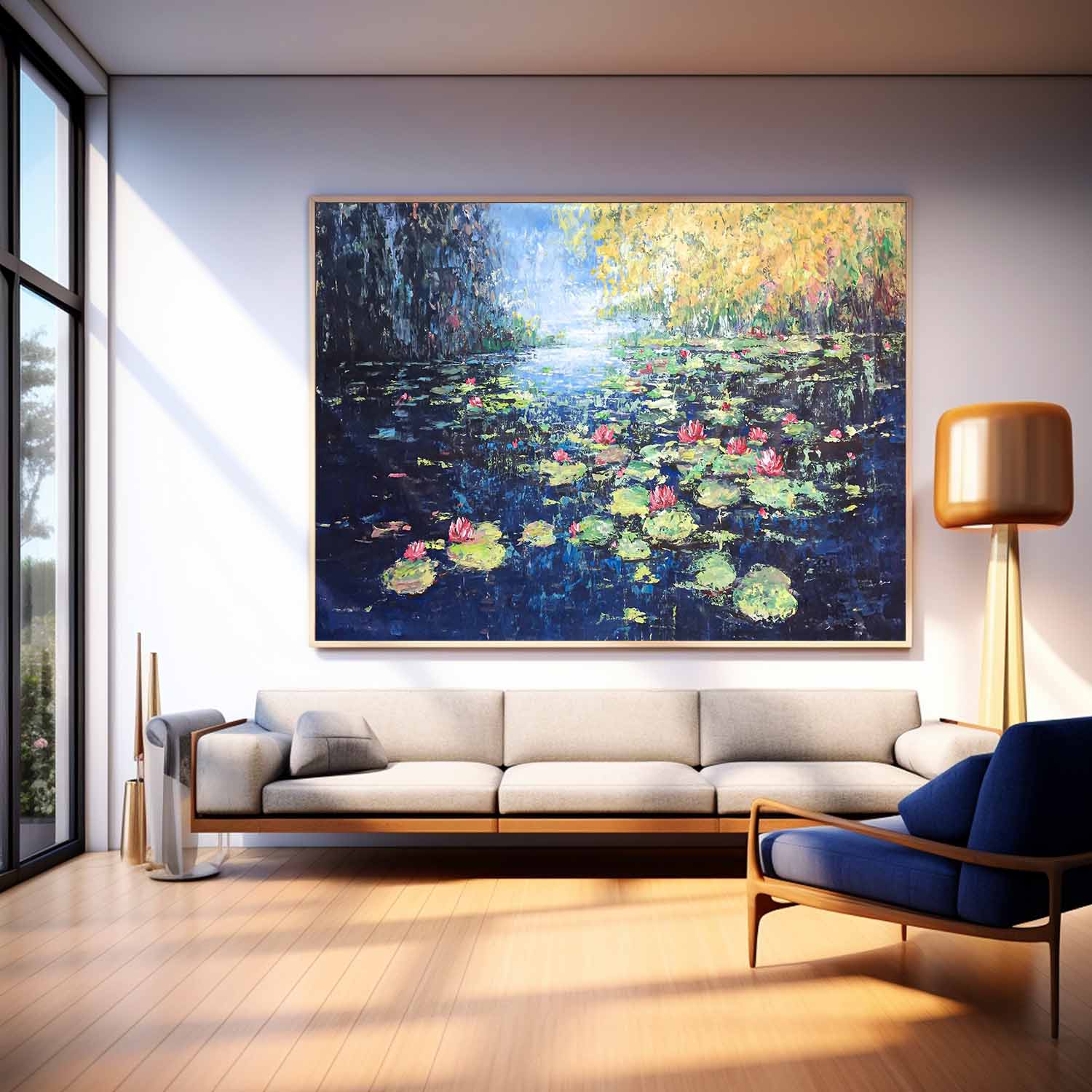 Wall Art Impressionist Water Lily Elegant Modern