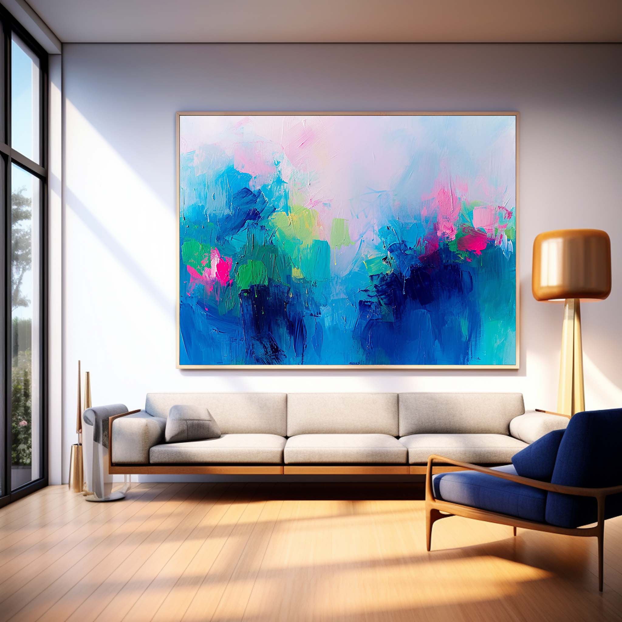 Wall Art Painterly Soft Fluid Wash Scene Abstract