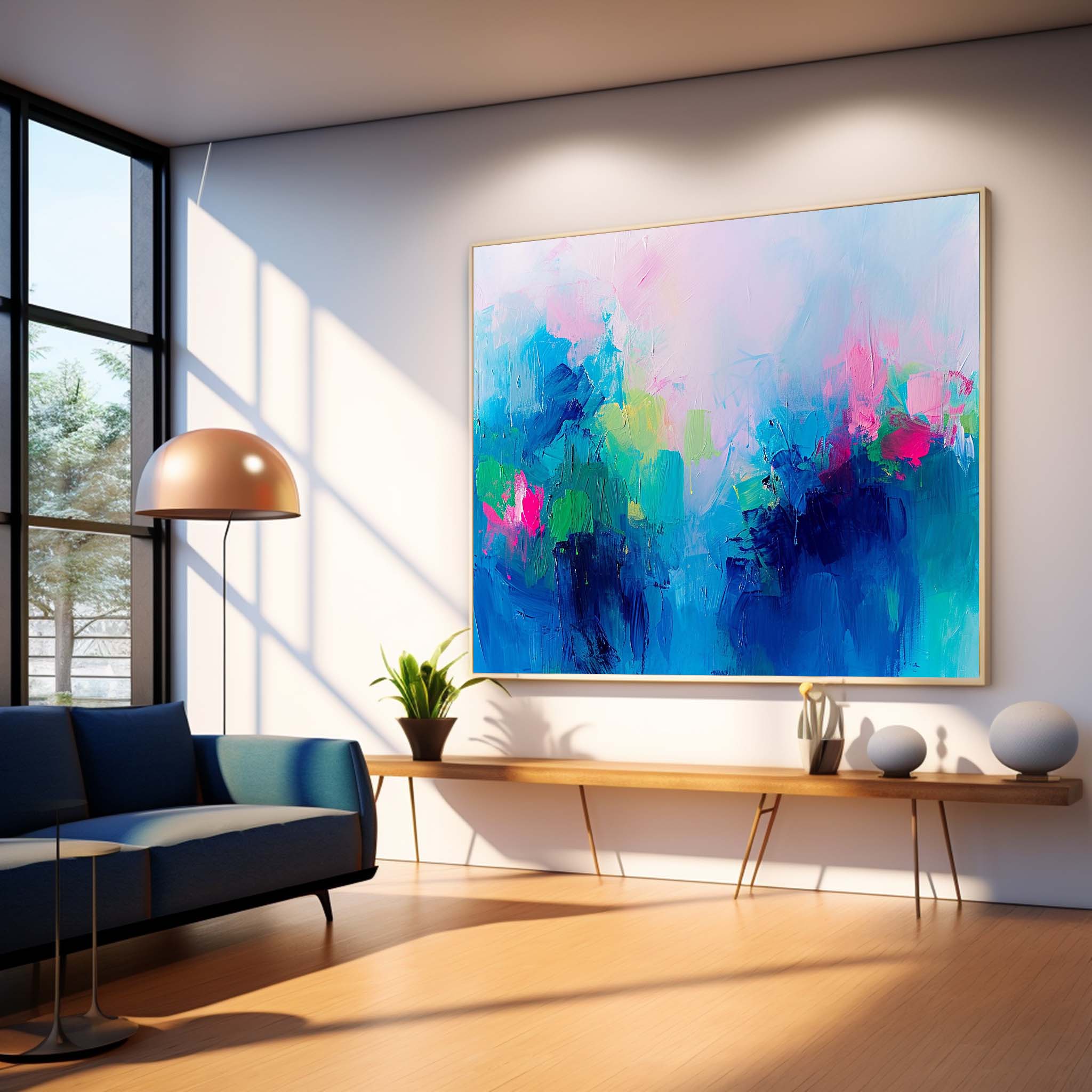 Wall Art Painterly Soft Fluid Wash Scene Abstract