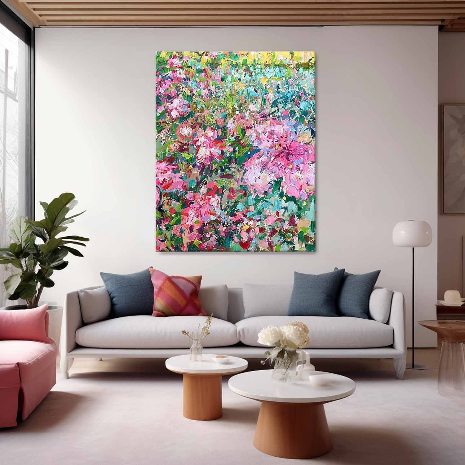 Wall Art Vibrant Flower Impressionist Field Painterly