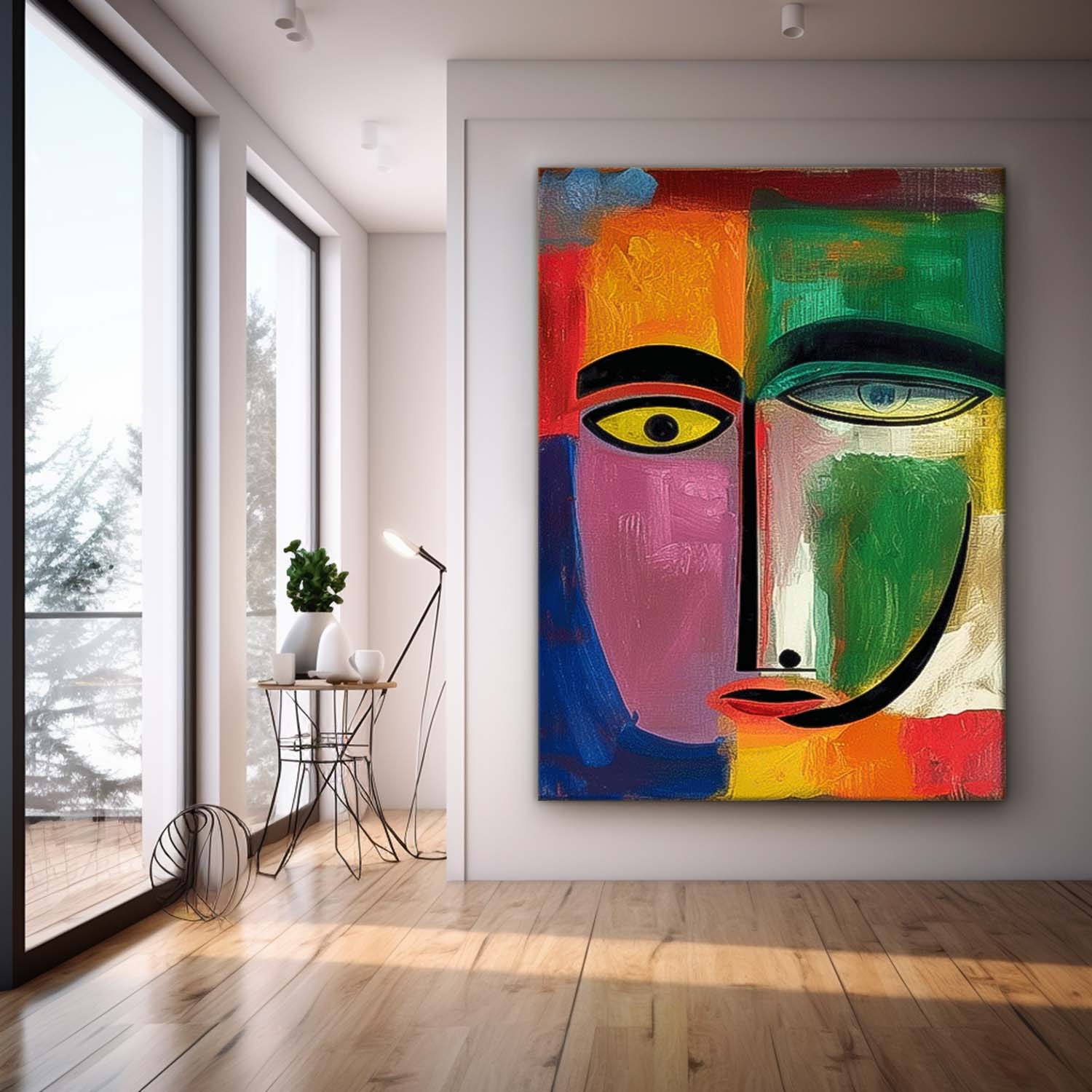 Wall Art Vibrant Cubist People Asymmetrical