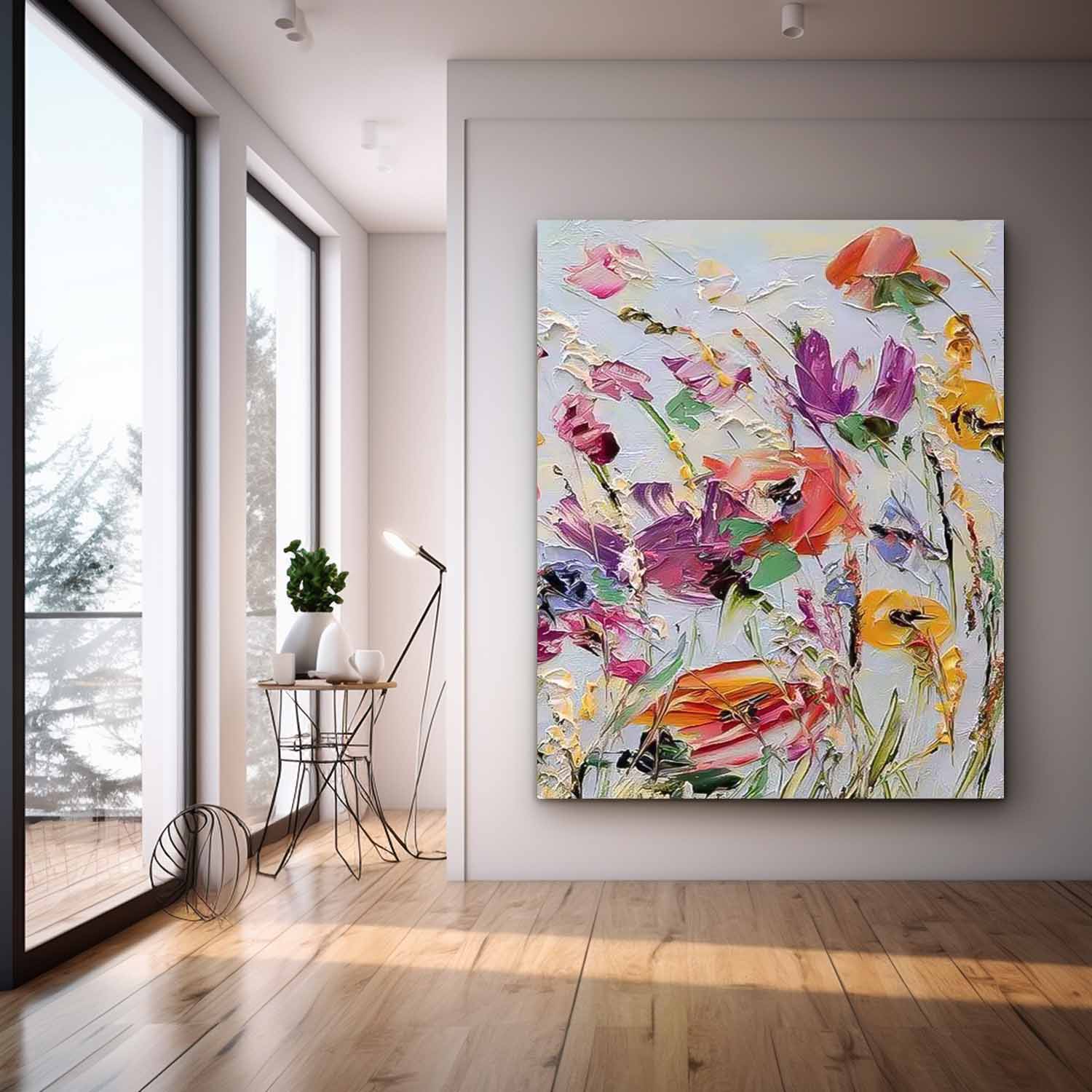 Wall Art Dense Flower Cheerful Lively Modern
