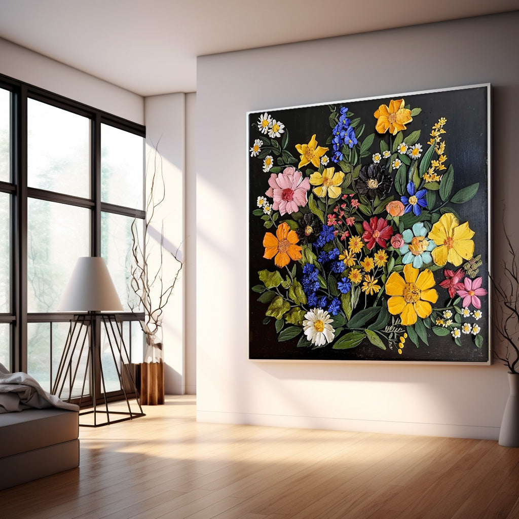 Wall Art Impasto Botanical Floral Modern