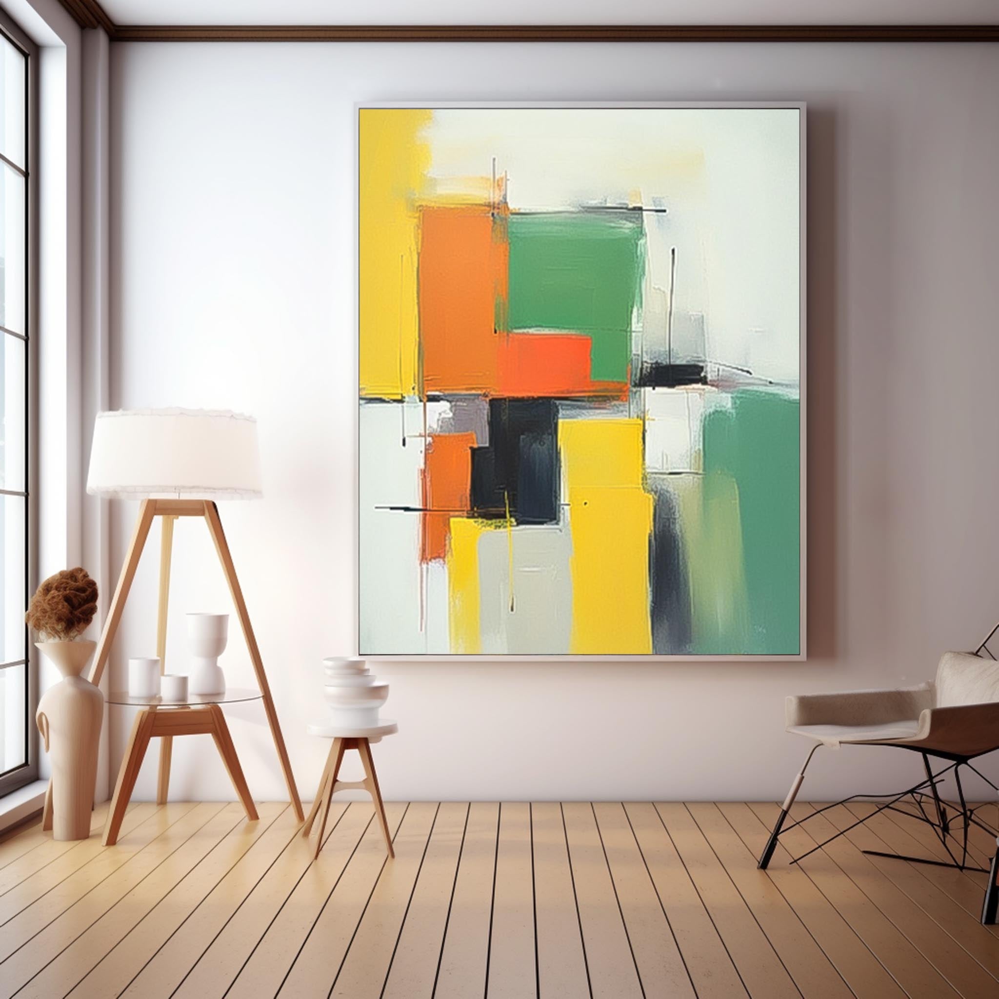 Wall Art Geometric Abstract Serene Calm Painterly