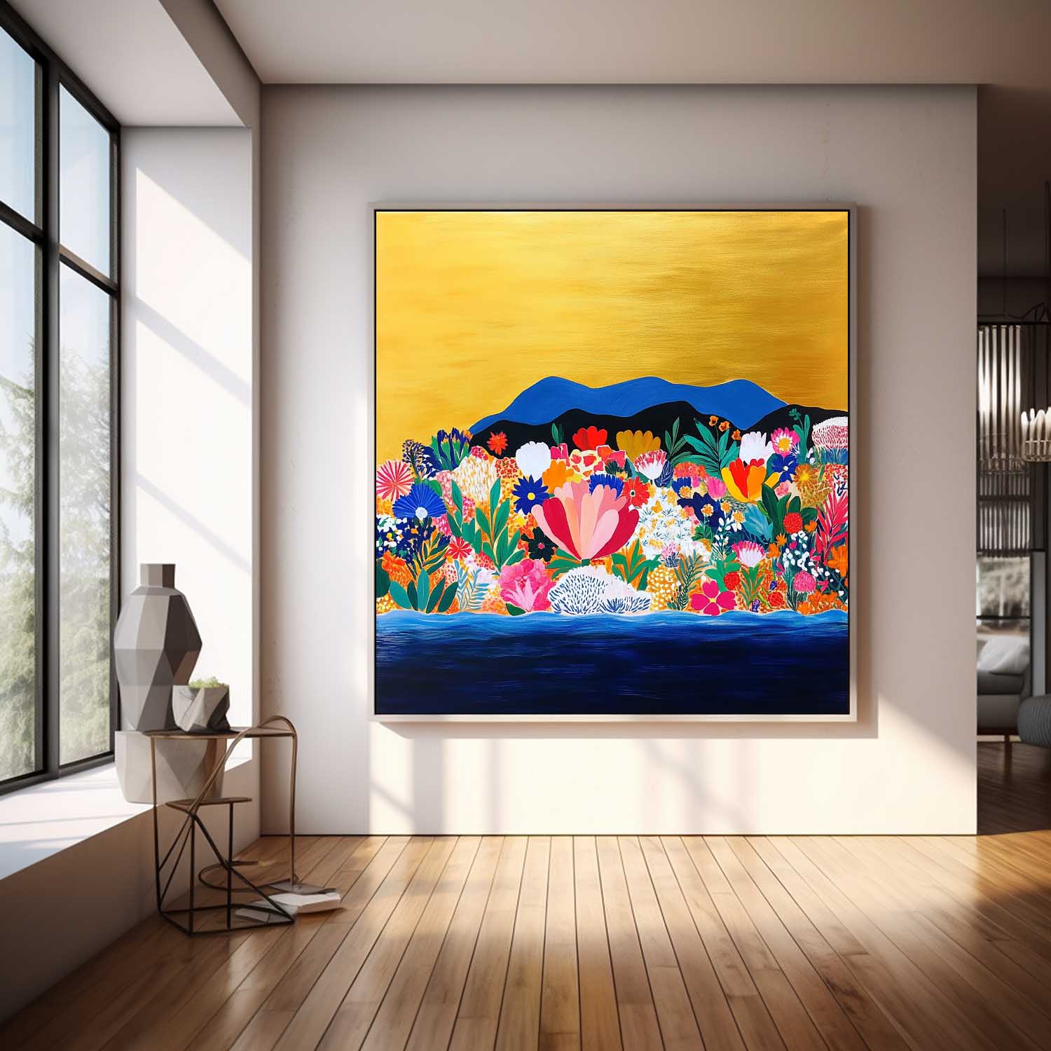 Wall Art Flower Gilded Mountain Opulent