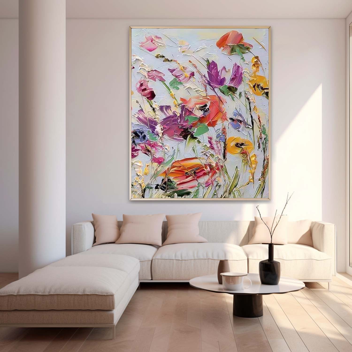 Wall Art Dense Flower Cheerful Lively Modern