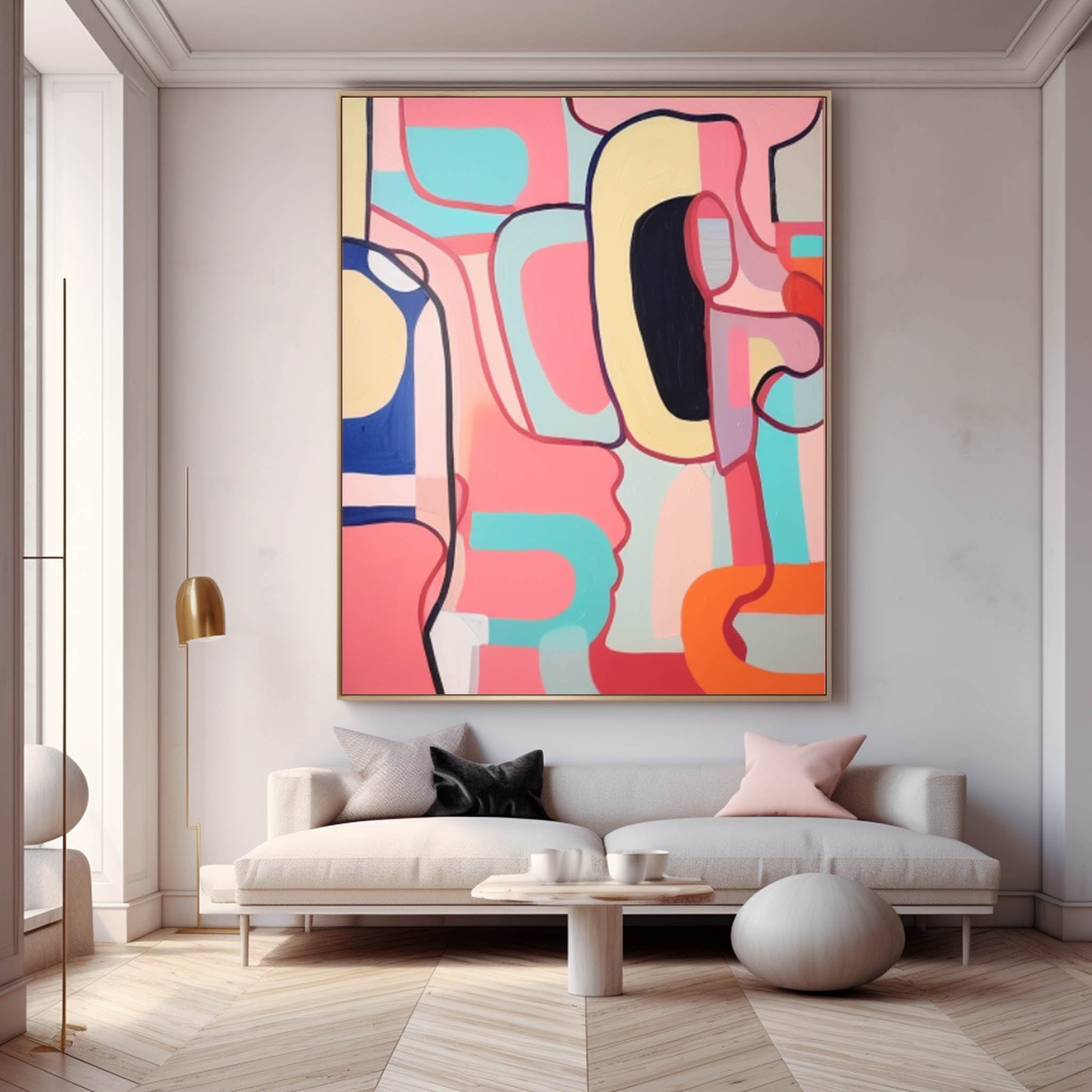 Wall Art Warm Pastel Abstract Playful Cheerful
