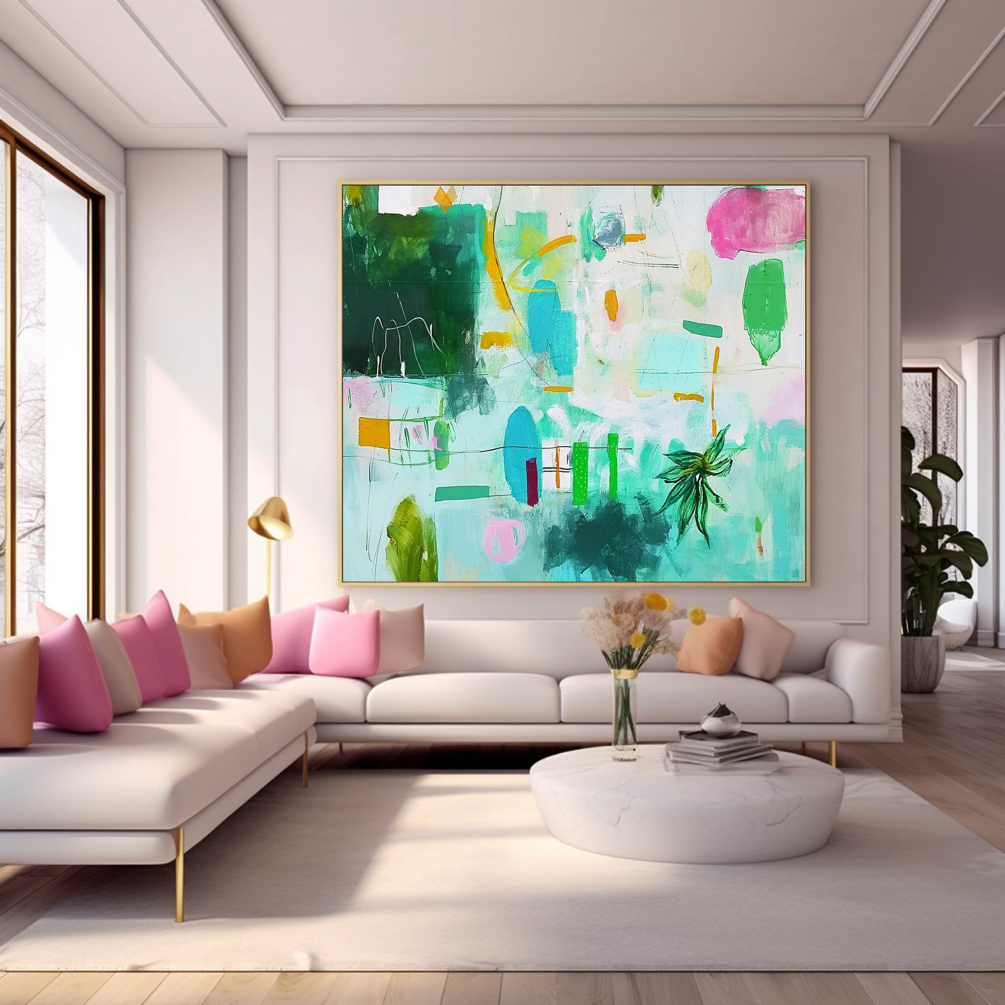 Abstract Canvas Art AB430 - Neutralighting