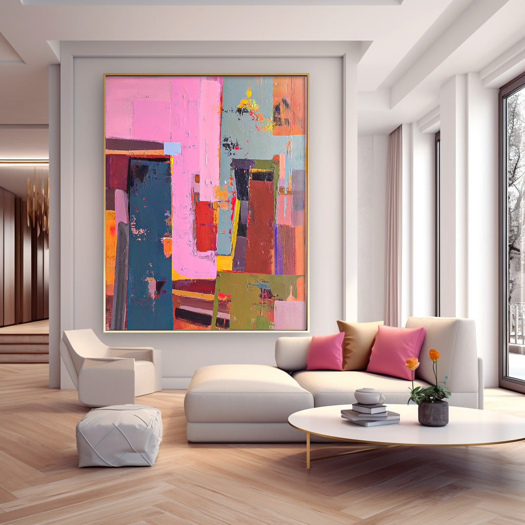 Wall Art Abstract Geometric Maximalist Block