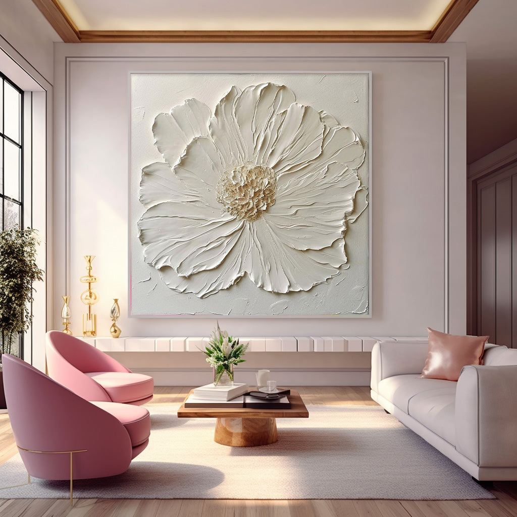 Wall Art Neutral Tone Single Flower