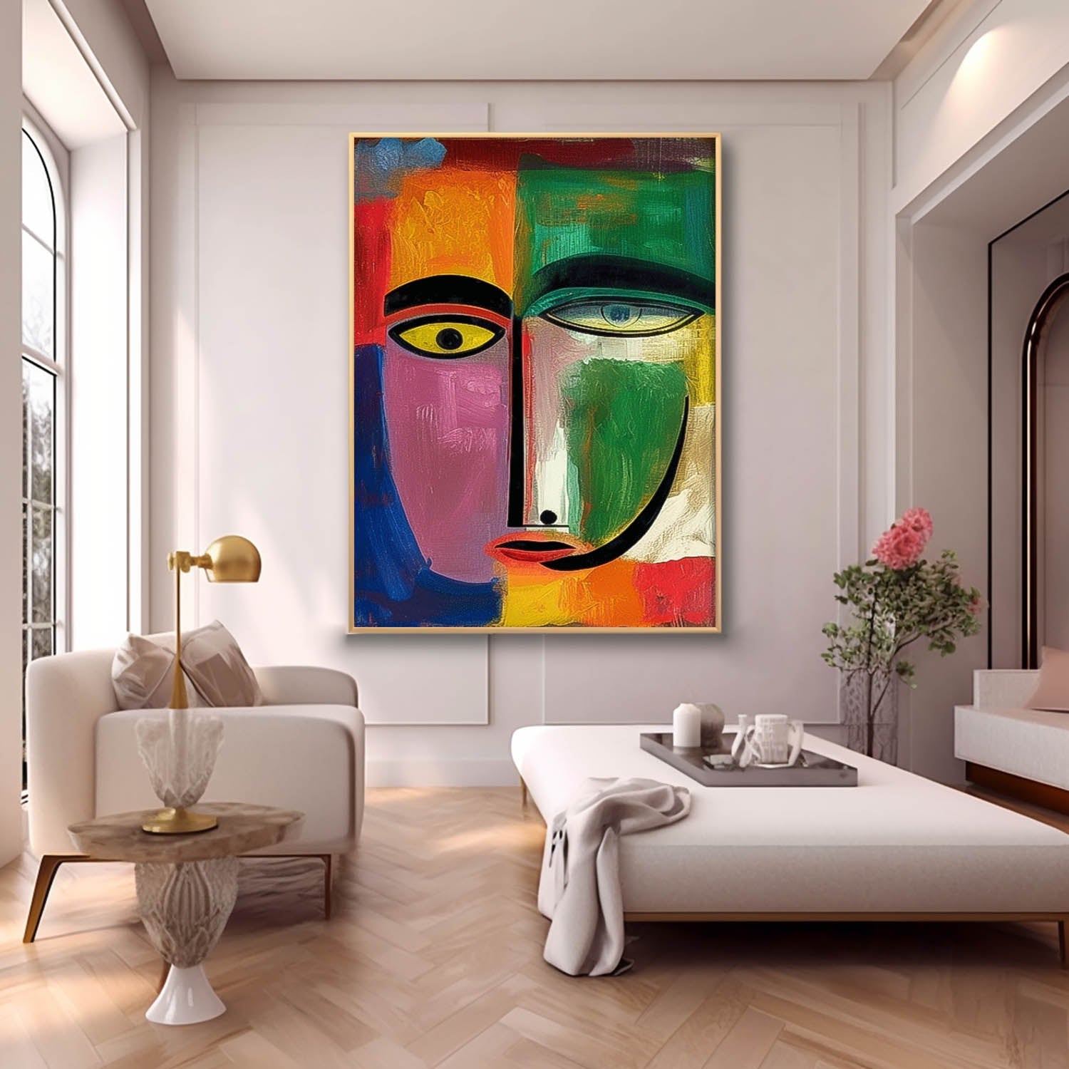 Wall Art Vibrant Cubist People Asymmetrical
