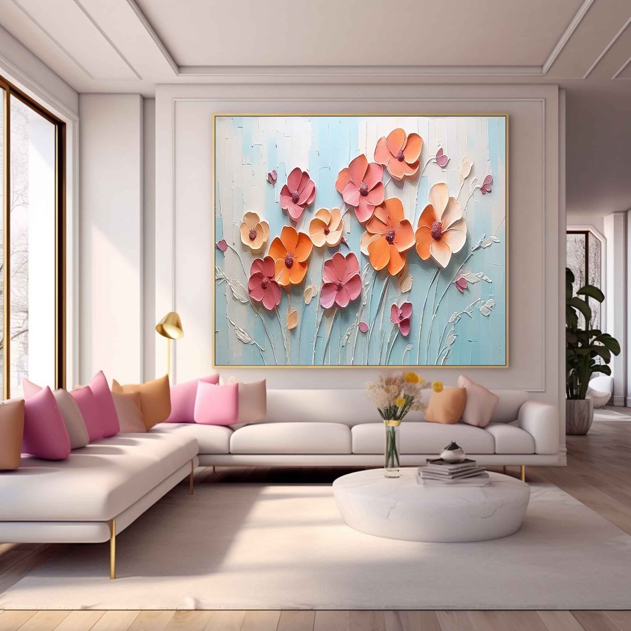 Wall Art Impasto Flower Contemporary Modern