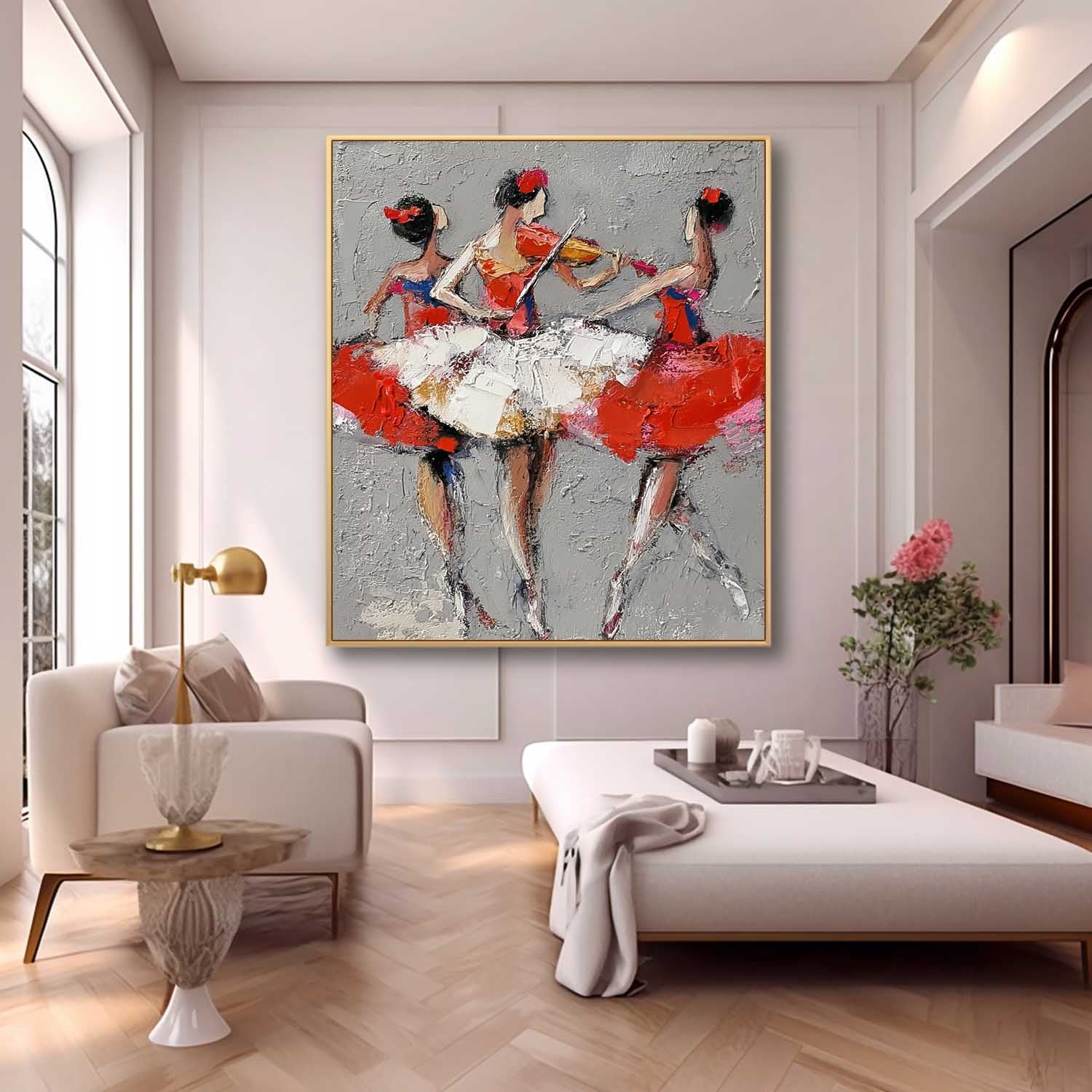 Wall Art People Soft Feminine Ballet Performance