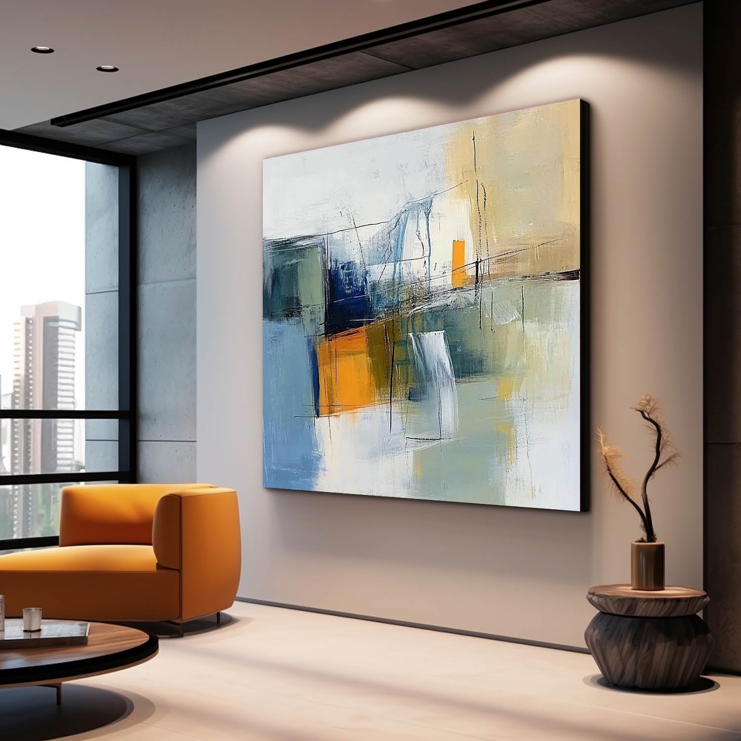 Wall Art Abstract Color Block Calm Serene