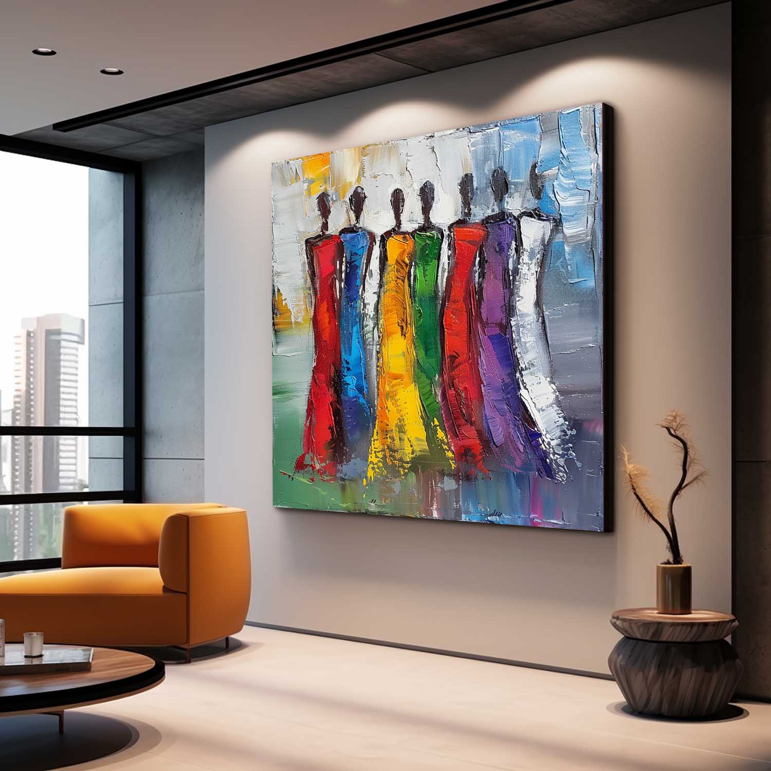Wall Art People Painterly Inclusive Scene