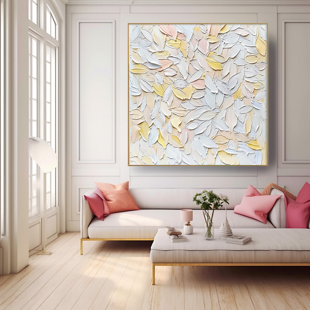 Wall Art Soft Pastel Floral Atmosphere Relief