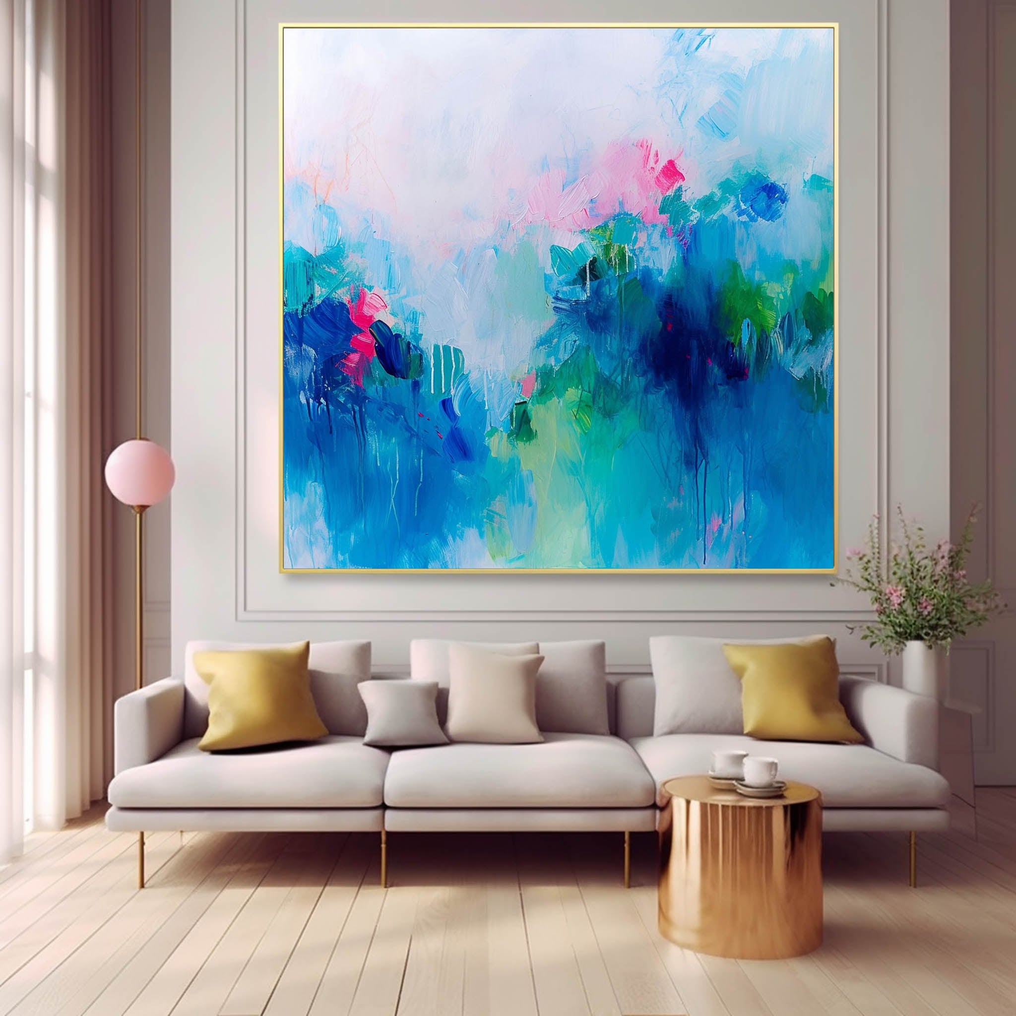Wall Art Painterly Abstract Soft Fluid Wash