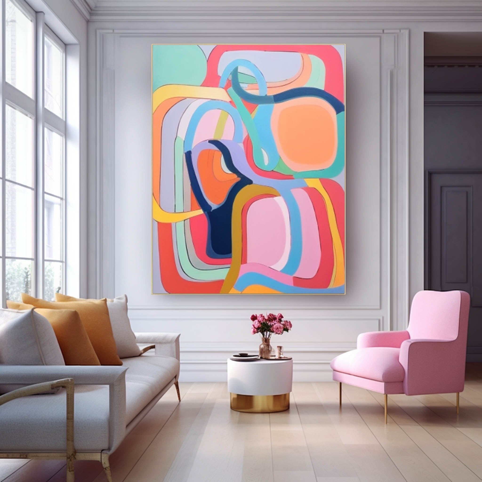 Wall Art Geometric Abstract Bauhaus Cheerful