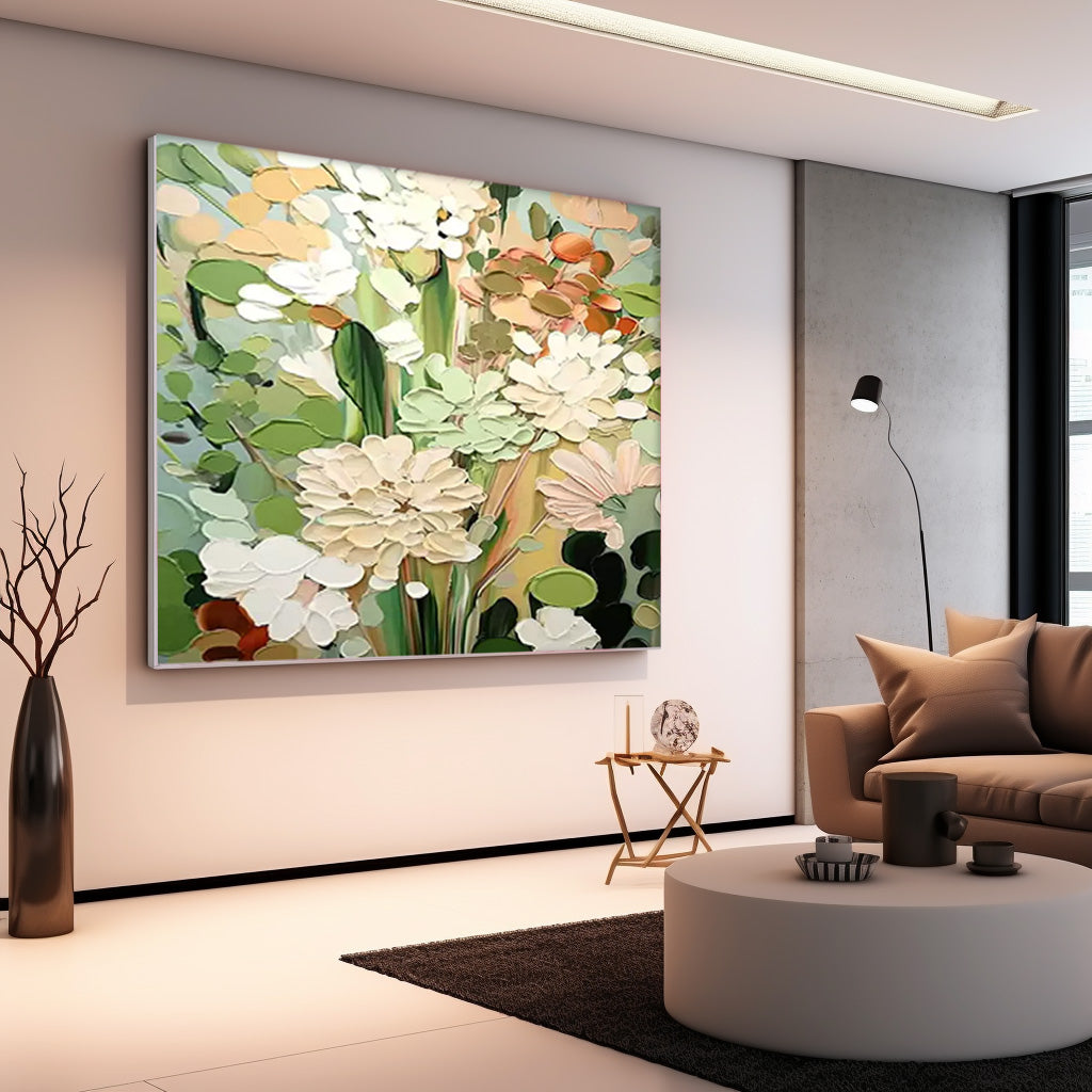 Wall Art Impasto Soft Tone Wild Floral