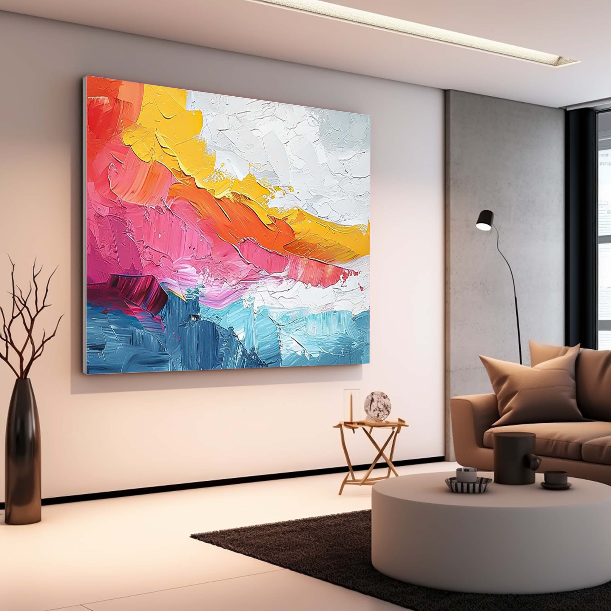 Vibrant Thick Textured Abstract Canvas Wall Art