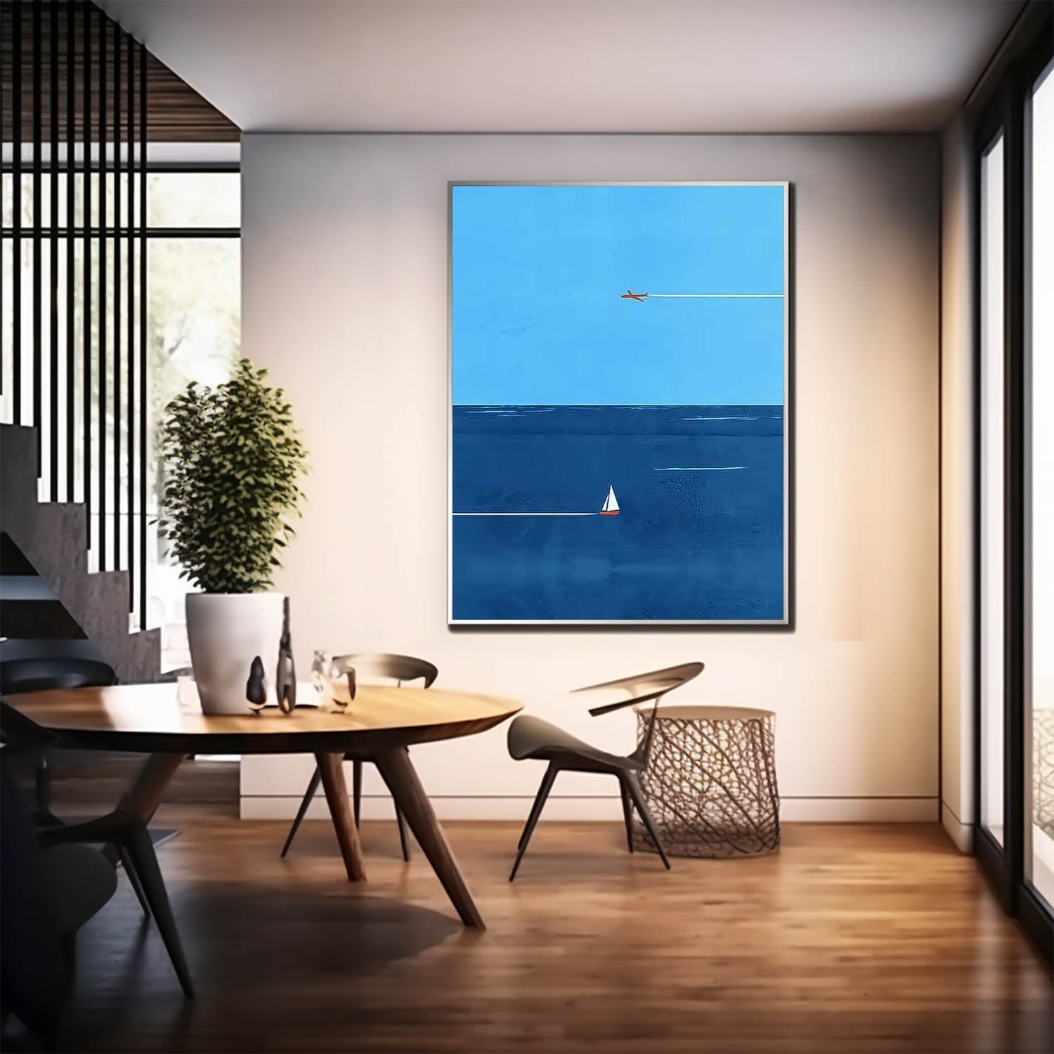 Wall Art Aerial View Minimalist Serene Solitary