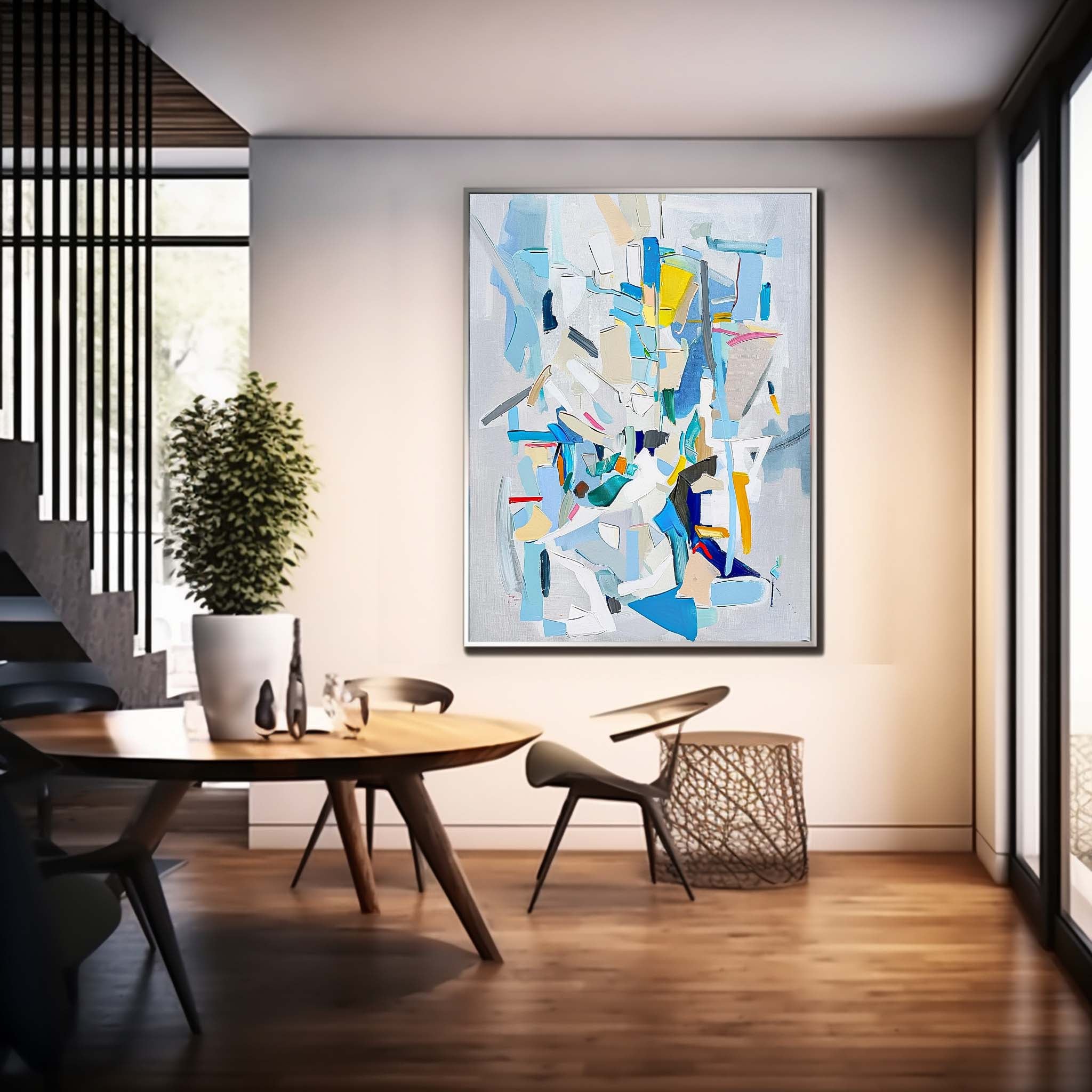 Wall Art Overlapping Abstract Energetic Lively