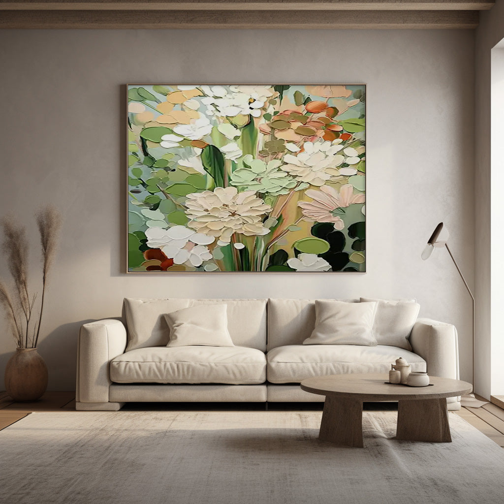 Wall Art Impasto Soft Tone Wild Floral