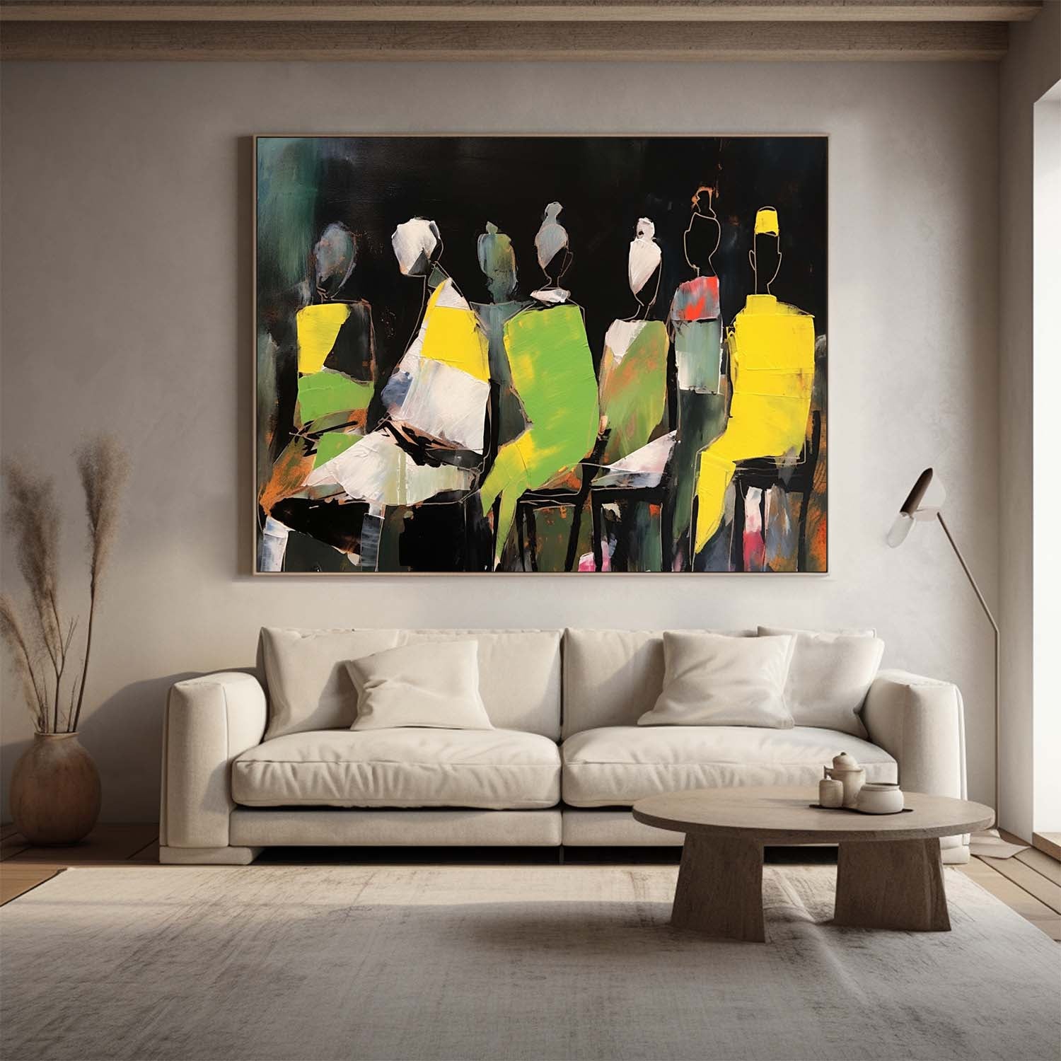 Wall Art Cubist Seated Figures Group