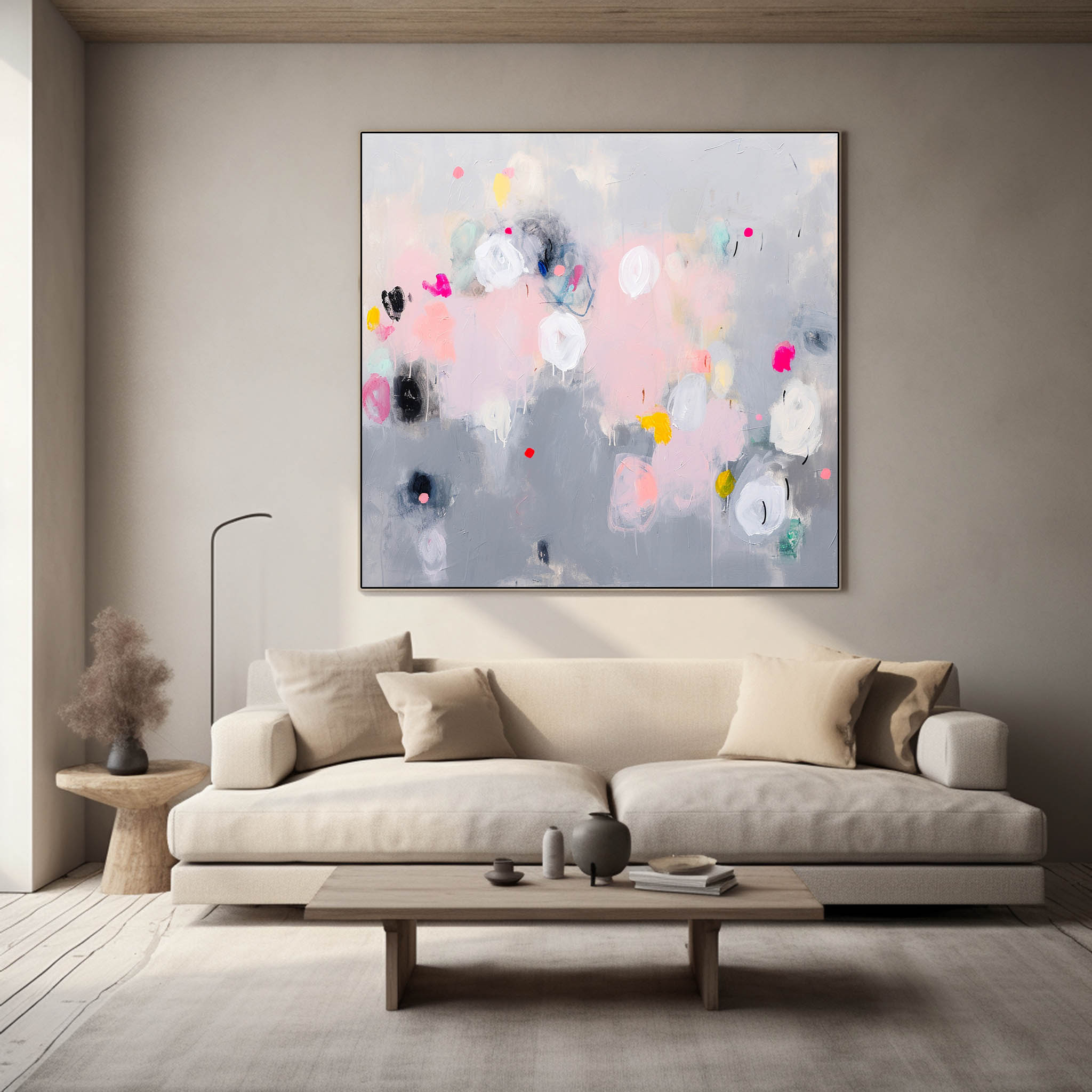 Abstract Canvas Art AB393 - Neutralighting