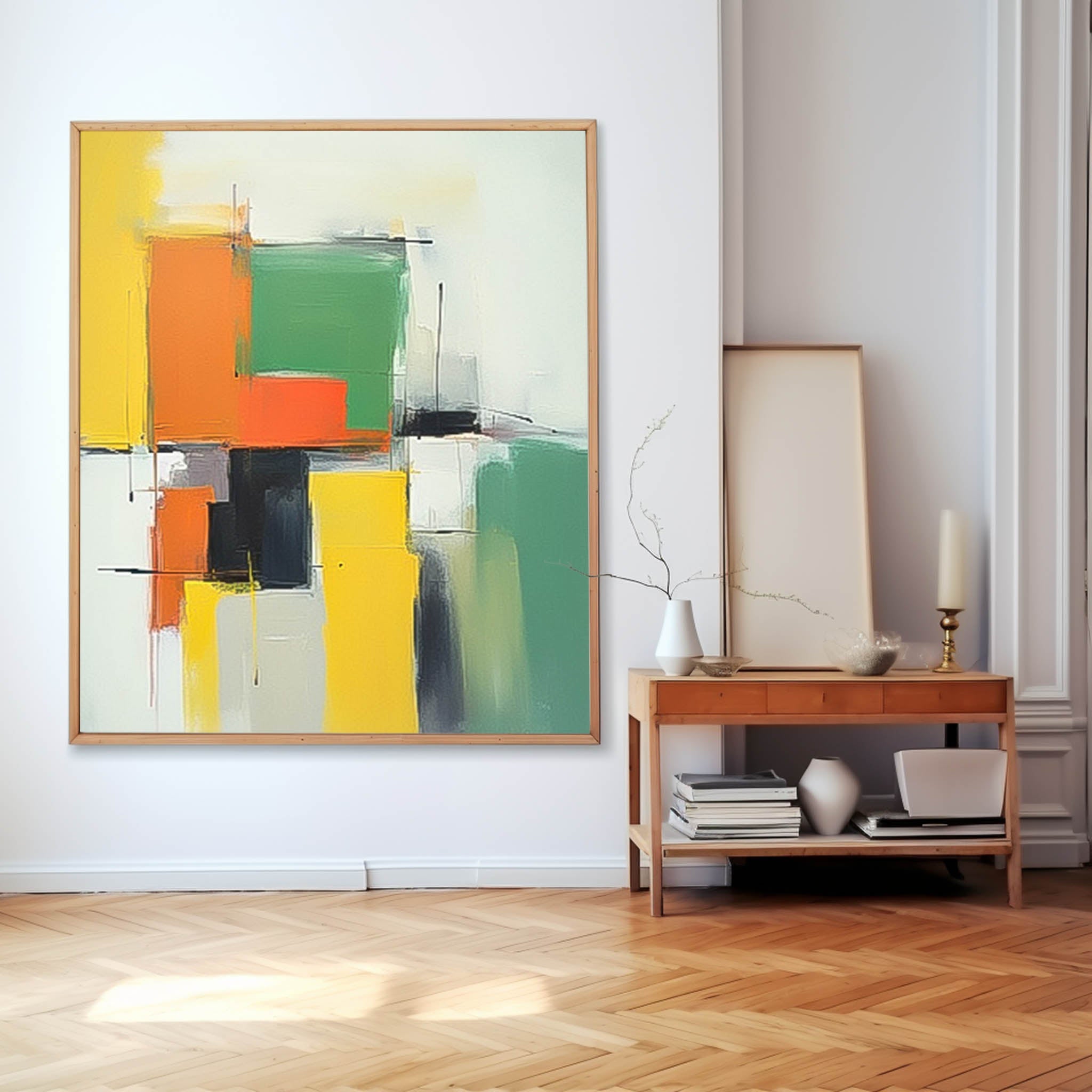 Wall Art Geometric Abstract Serene Calm Painterly